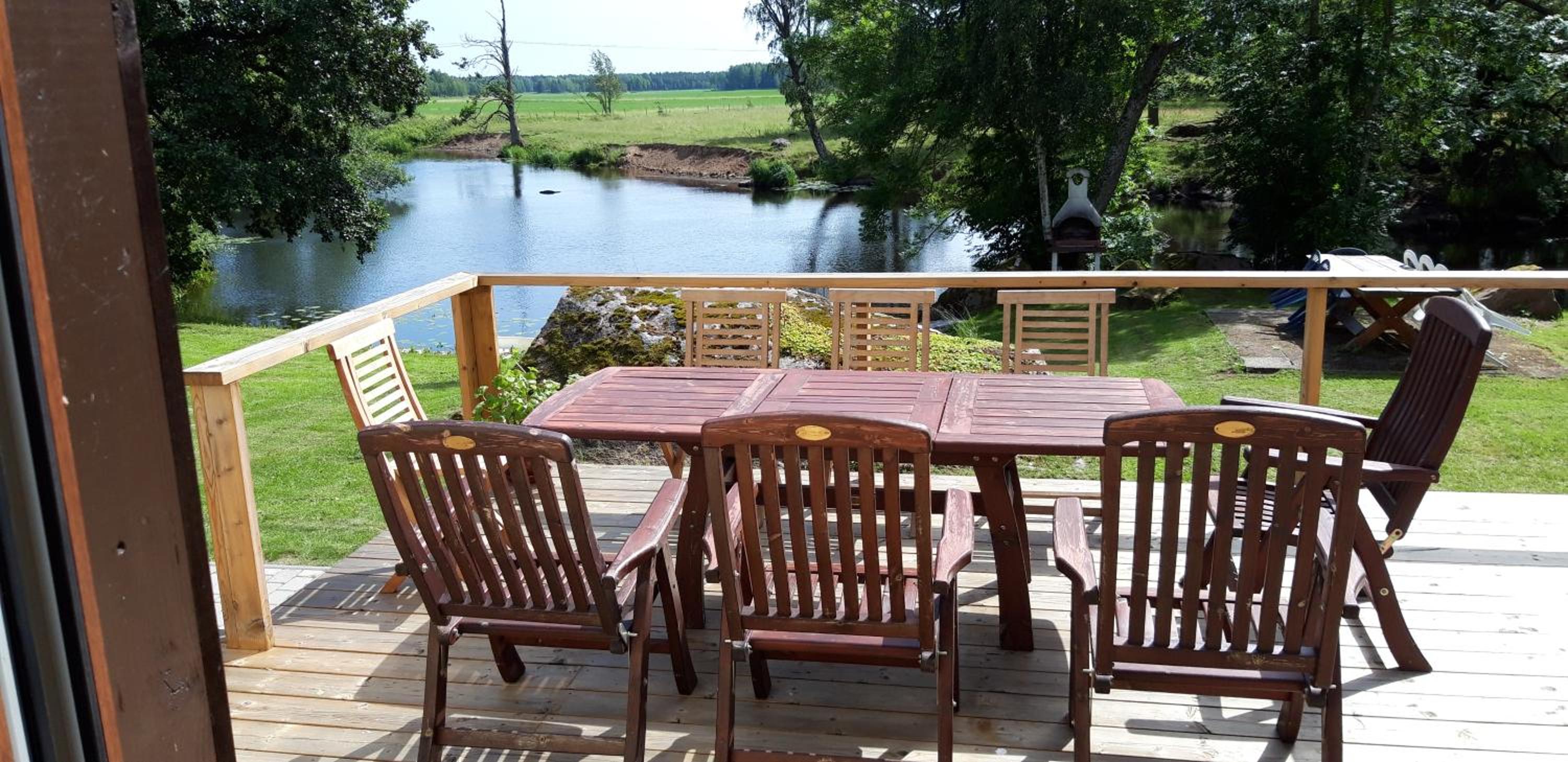 Holiday house by riverside with sauna and hottub view 3