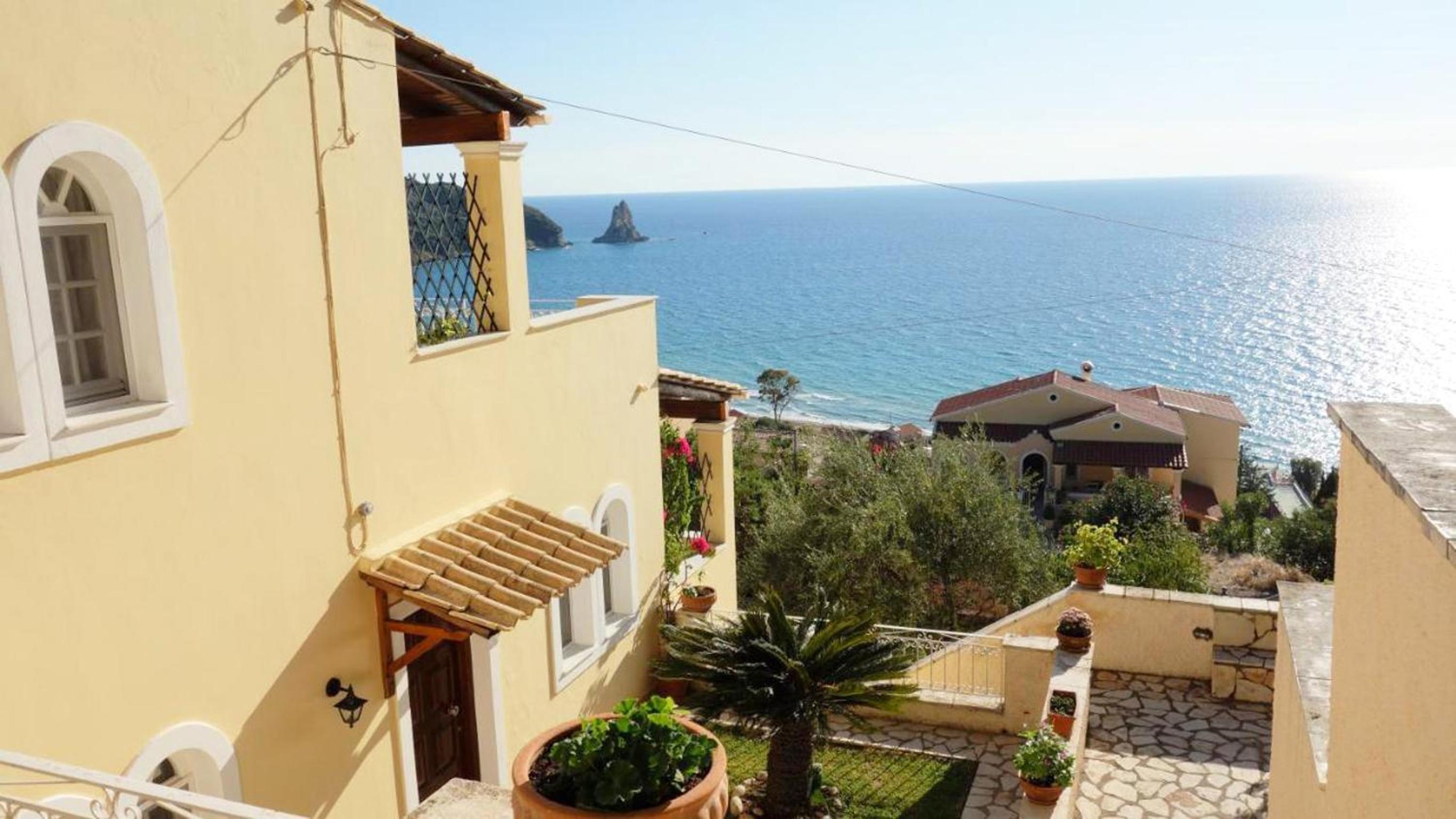 Natalia Apartment B with panoramic sea views of Agios Gordios bay view 3