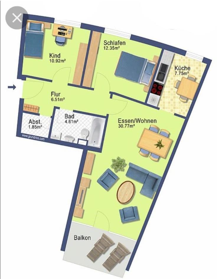 Ruhige 3 Zimmer EG Wohnung nähe VW, Klinikum, im Zentrum