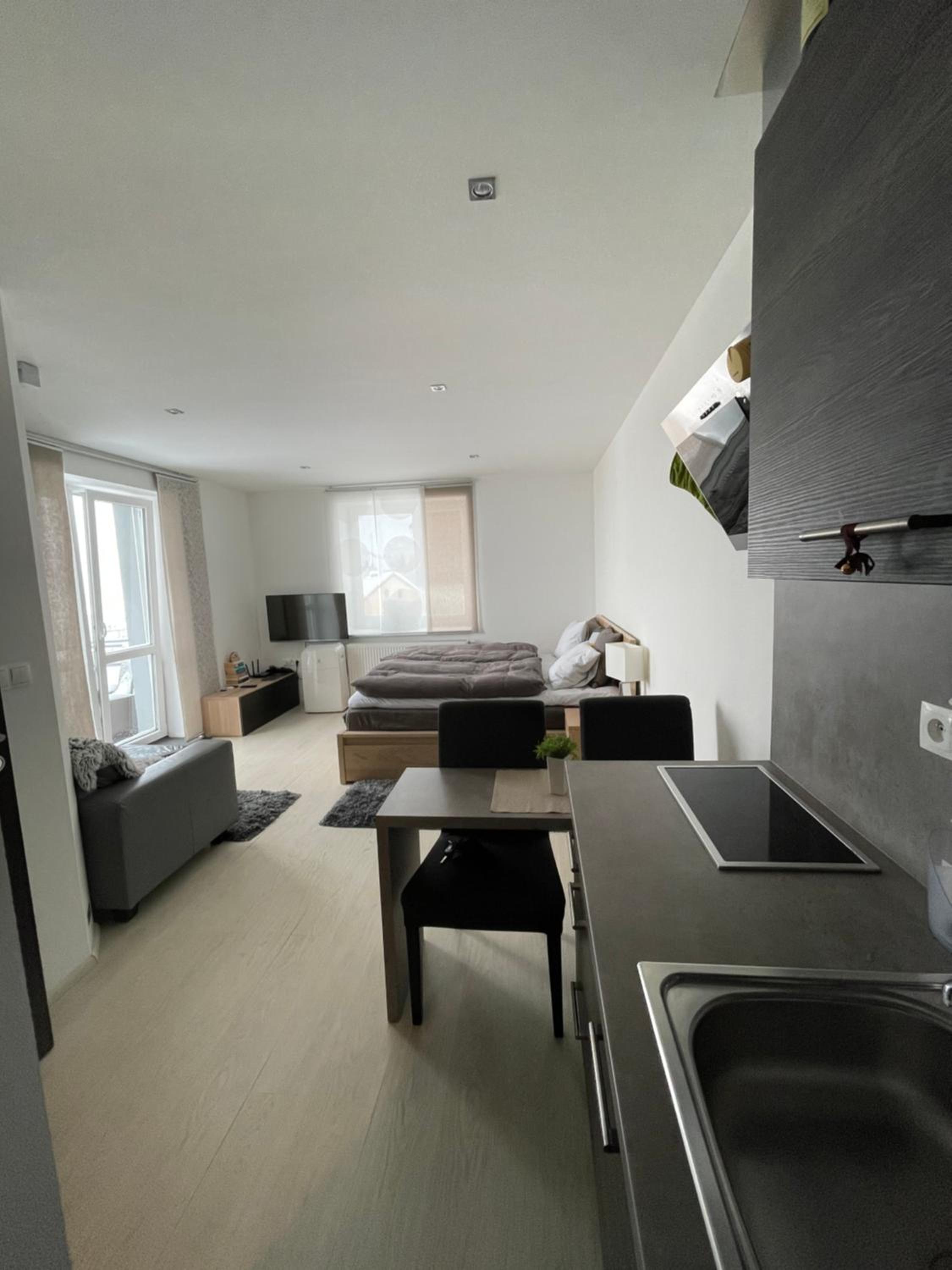 Plně vybavený krásný apartmán 1kk s balkonem, výhledem
