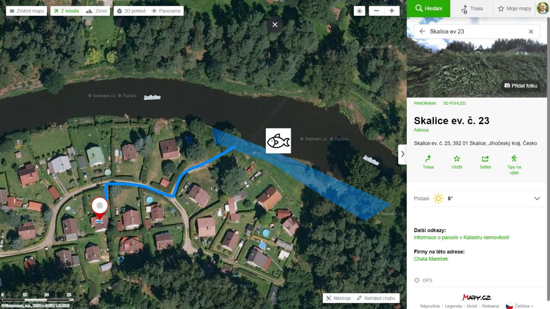 Chata Mareček - v lesní osadě u řeky Lužnice