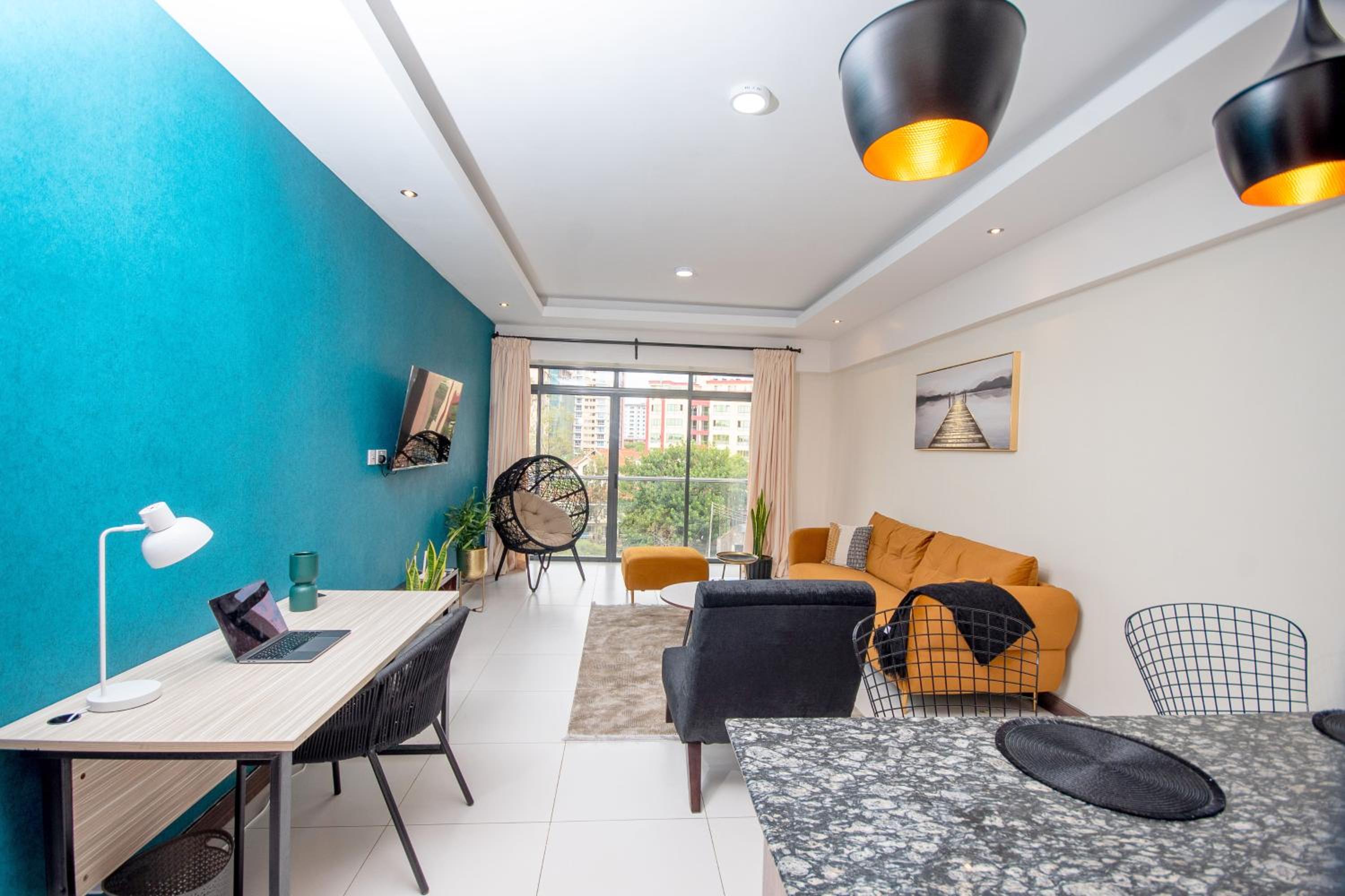 Modern luxury one bedroom furnished apartment in Kilimani, Nairobi, Kenya view 3