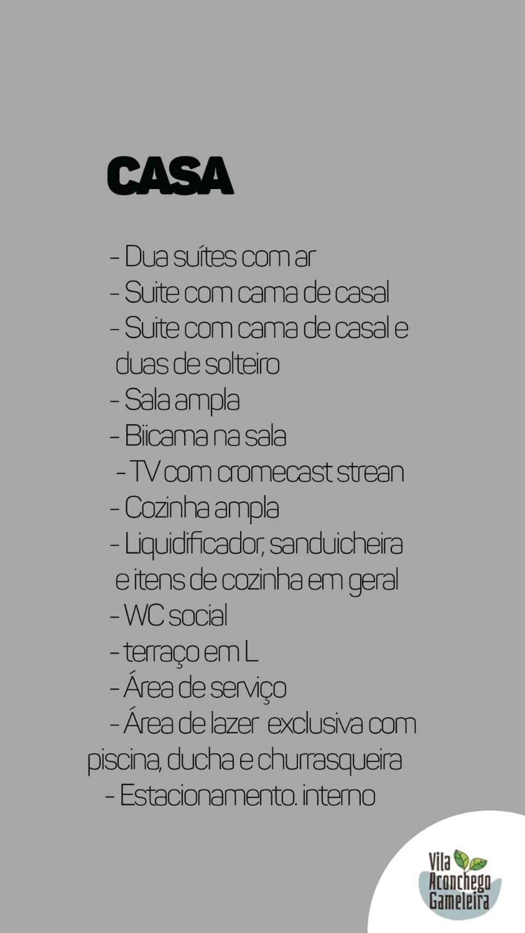 VILA ACONCHEGO GAMELEIRA