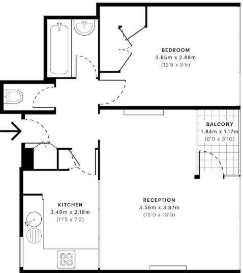 1-double bedroom aparment in Central London — London photo 5