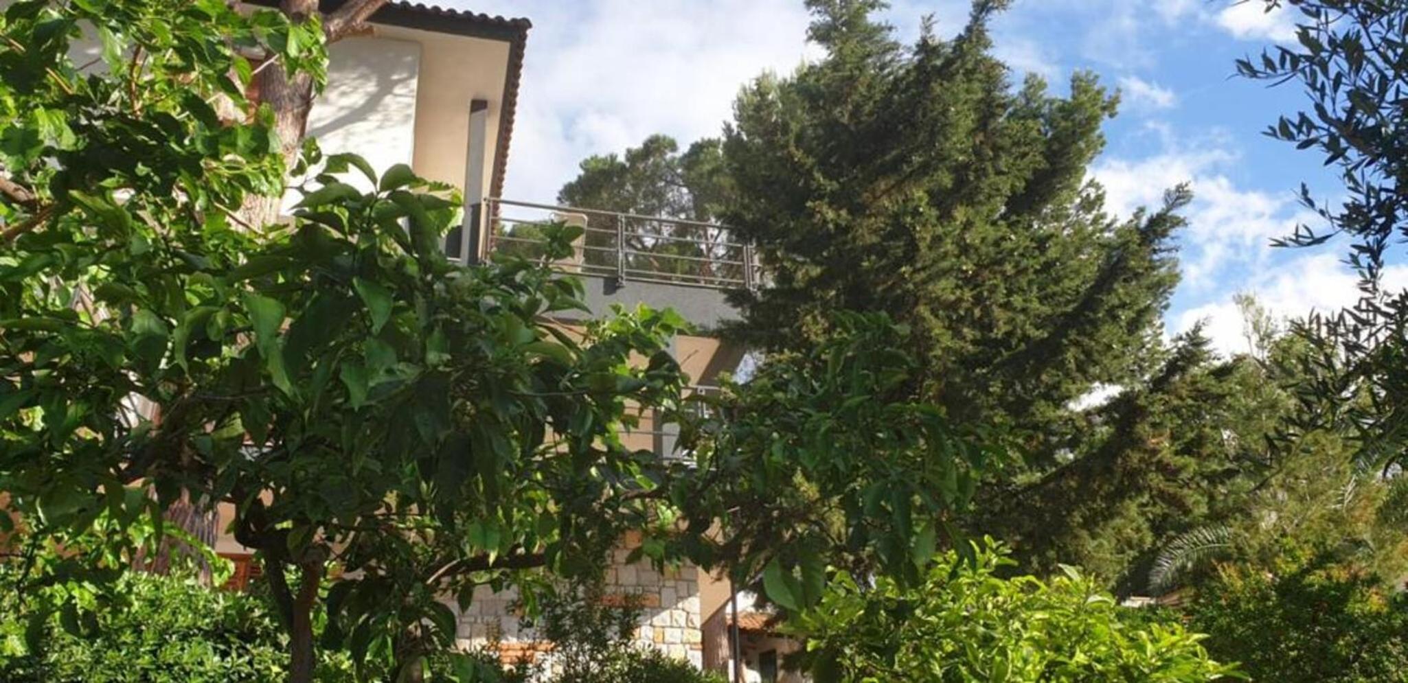 Nutt House with garden near the sea