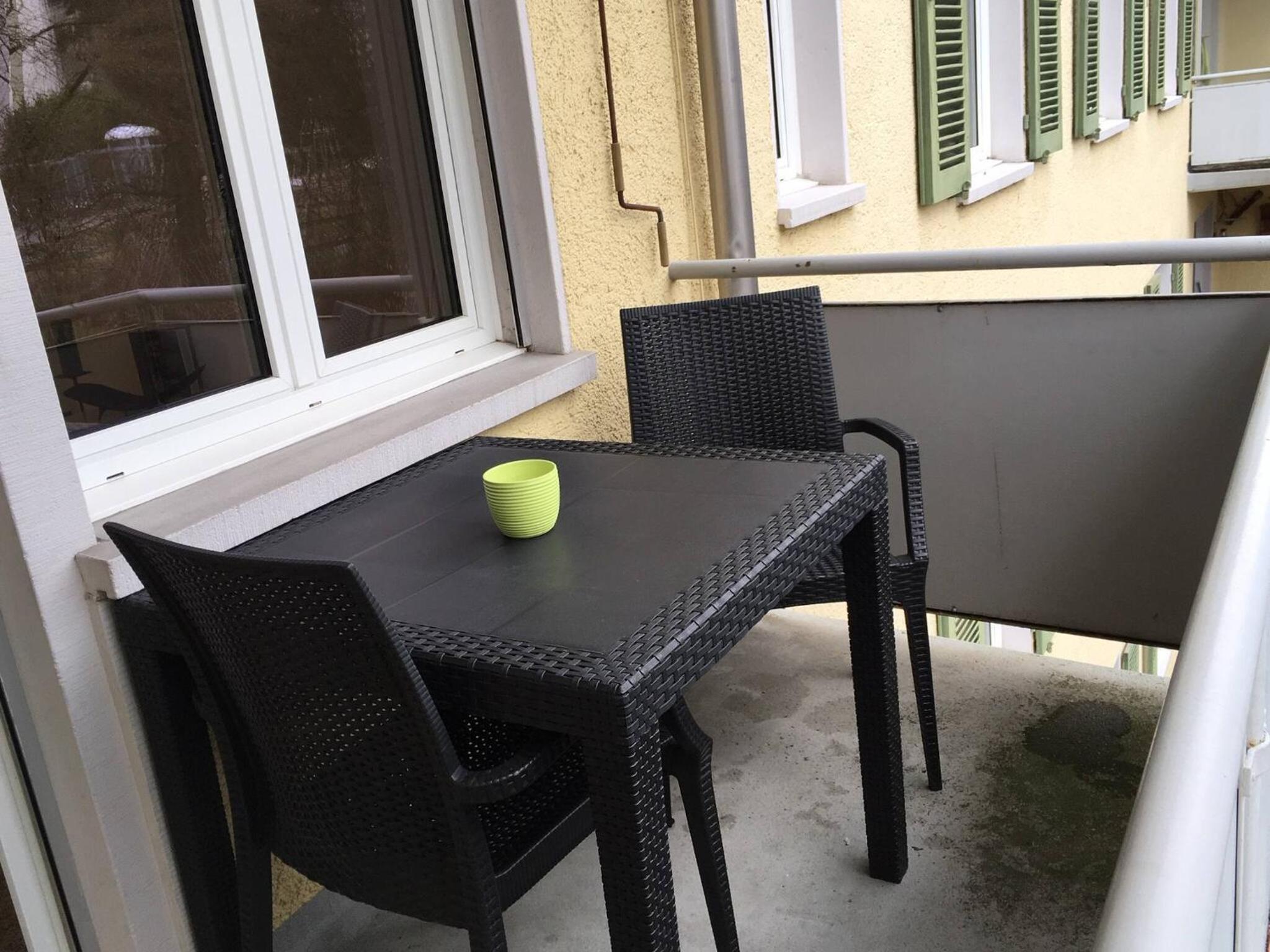 2 rooms with balcony, central, quiet location