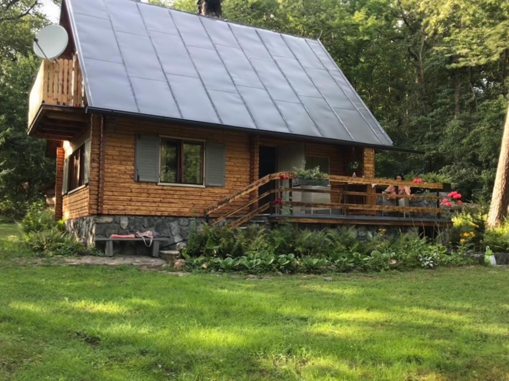 Wooden house in the nature