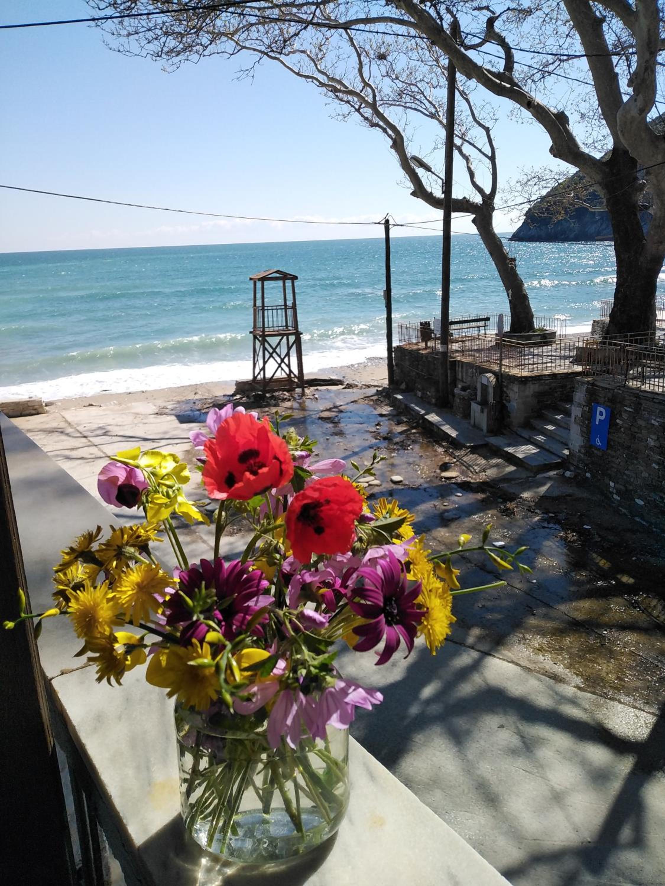 Kamari Beach guest house view 2