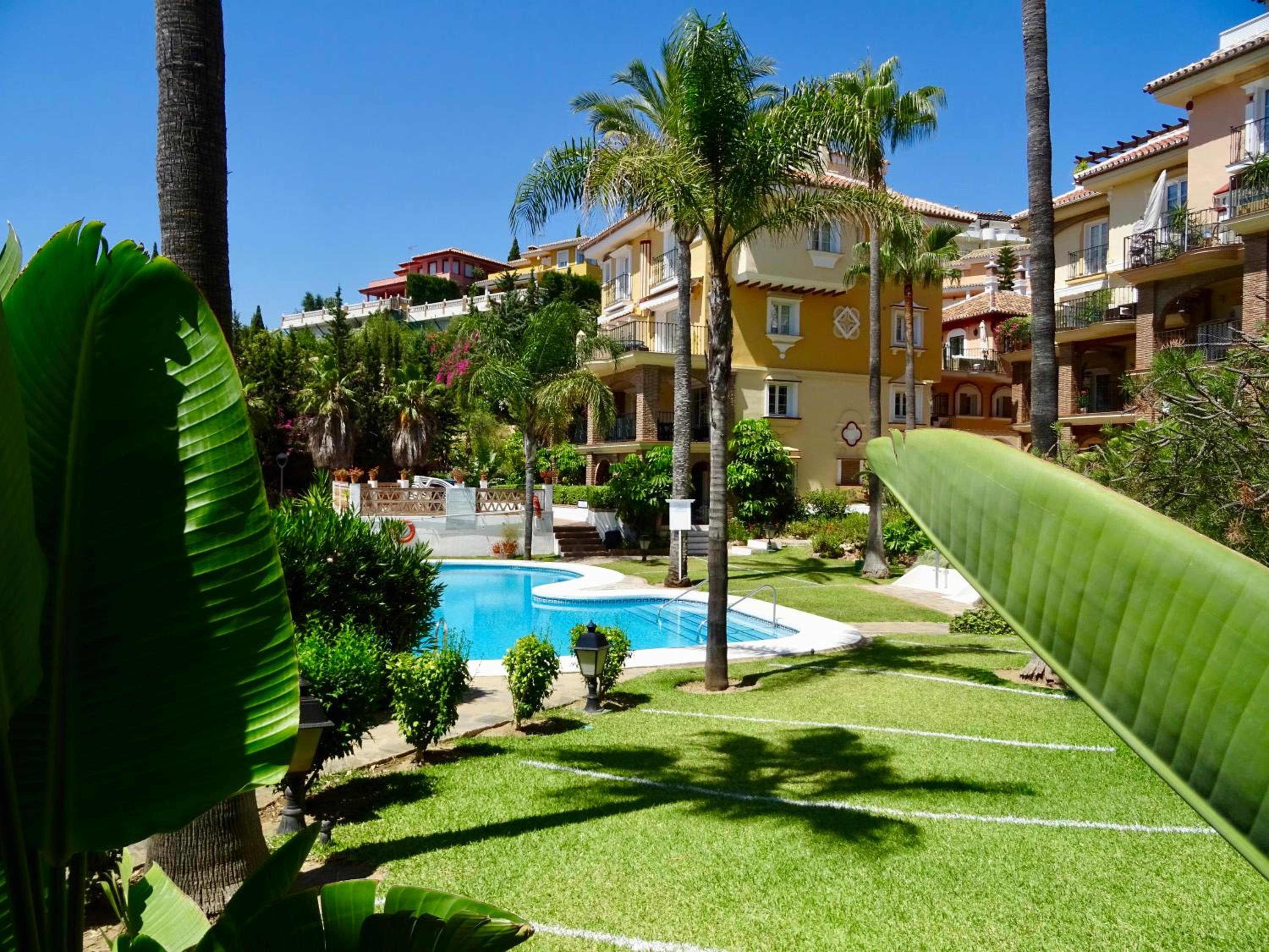 Semidetached Duplex home at Puebla Aida, Mijas Golf with pool, golf and sea views