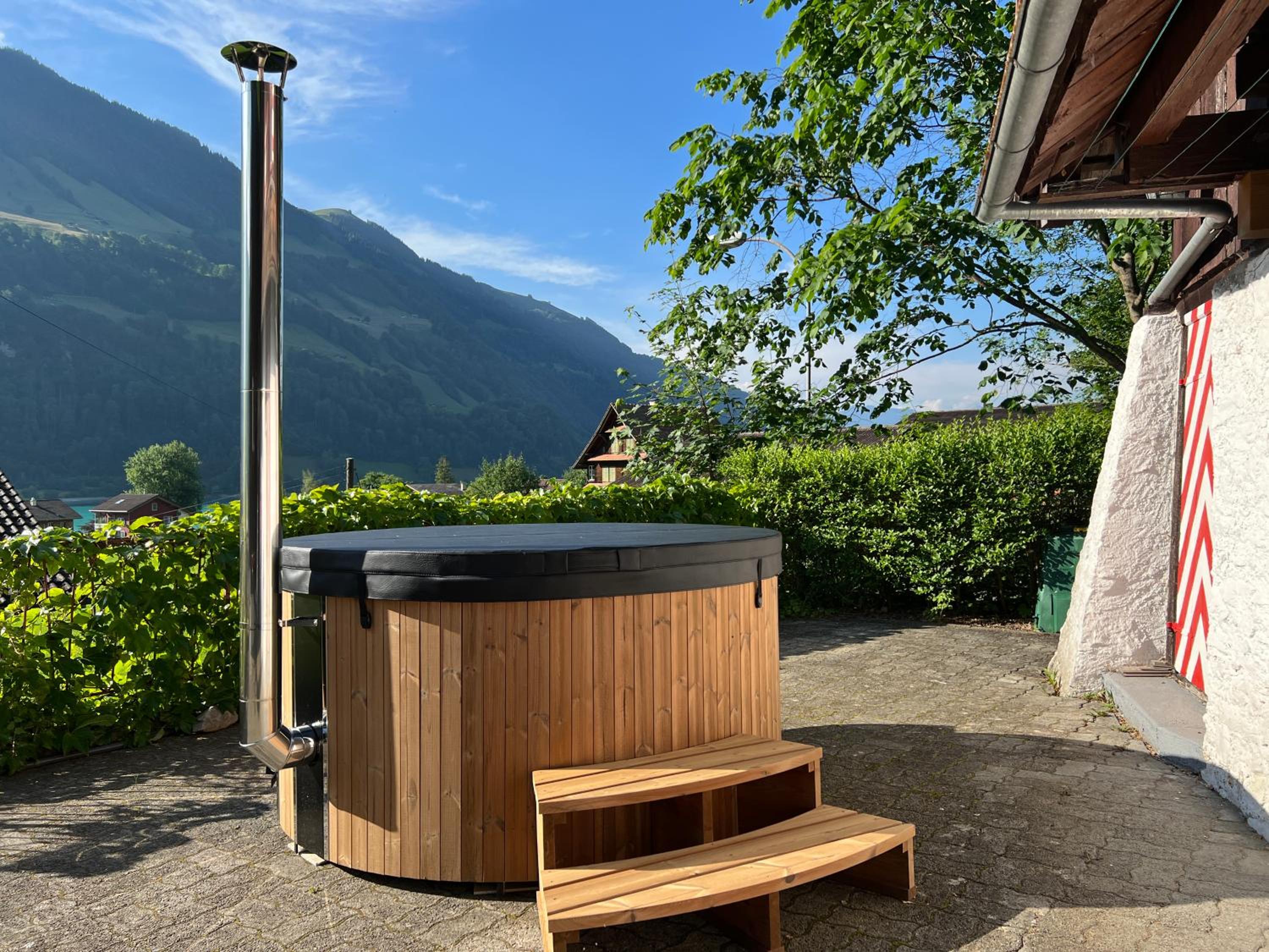 Romantic private superior Swiss Chalet with Hottub view 2
