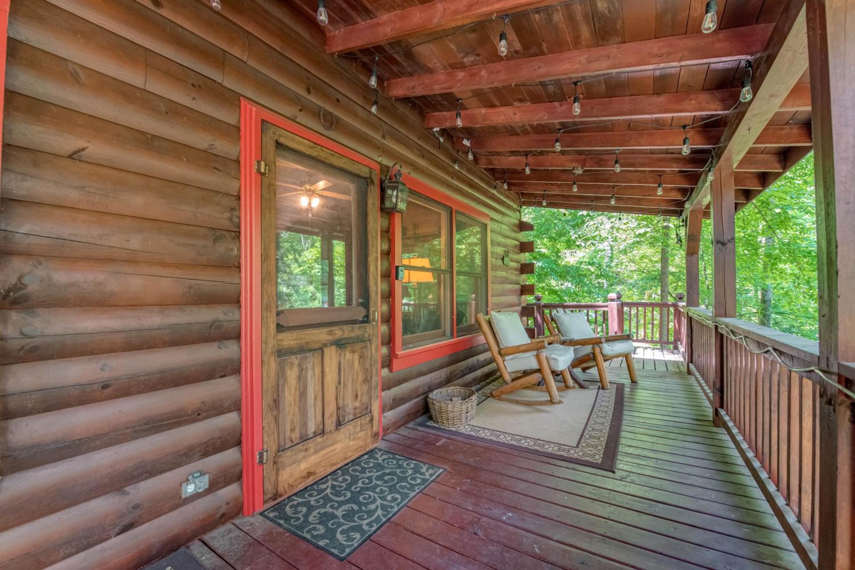 Loony Bear Cabin is Pet Friendly with Wood Stove Creekside Firepit view 4