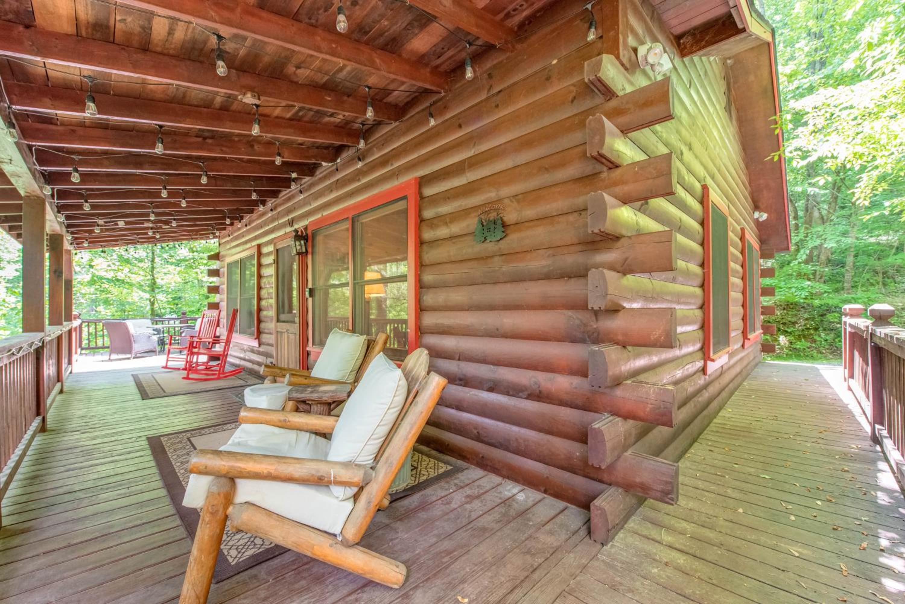 Loony Bear Cabin is Pet Friendly with Wood Stove Creekside Firepit view 3