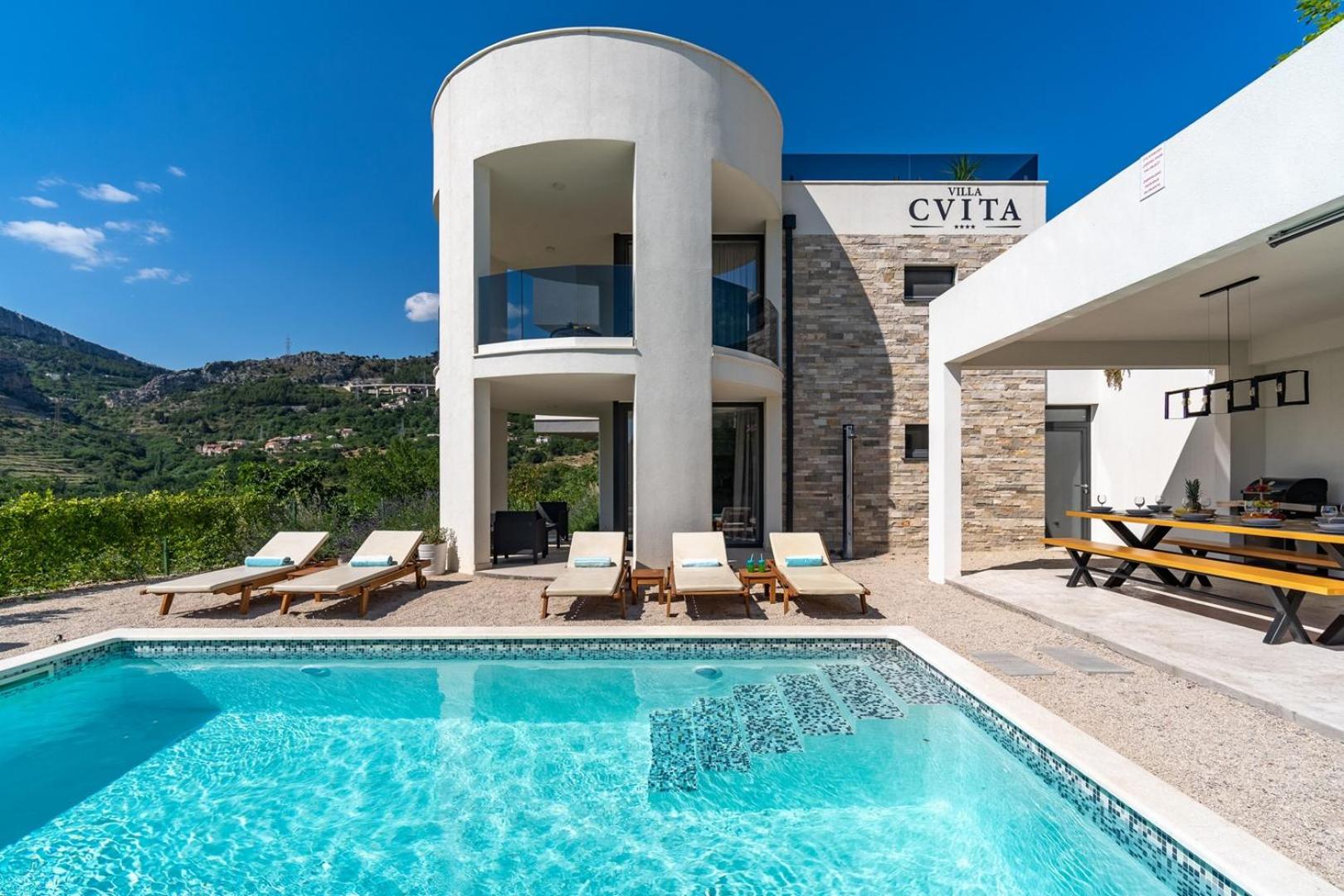 VILLA CVITA is a modern 5-bedroom villa with a Jacuzzi, a Gym and Finnish Sauna, a heated pool, and amazing views view 5