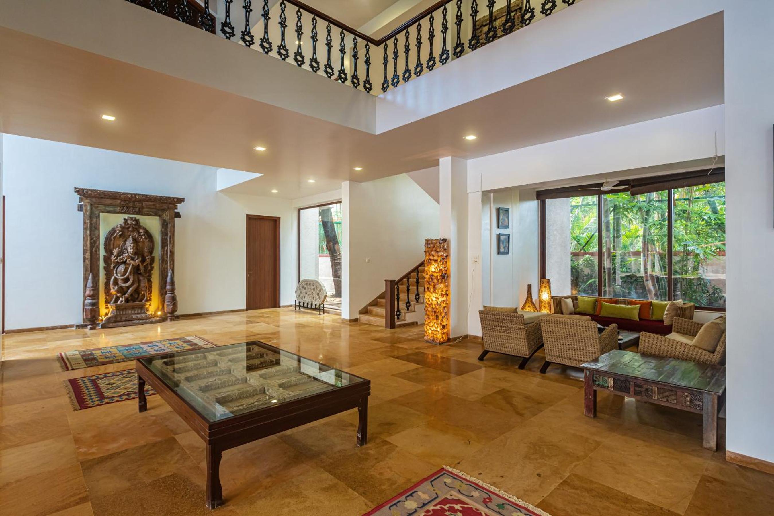 SaffronStays Casa Del Palms - 8BR luxury pool villa with gazebo, pickleball, bar & lawns near Nagaon Beach view 5