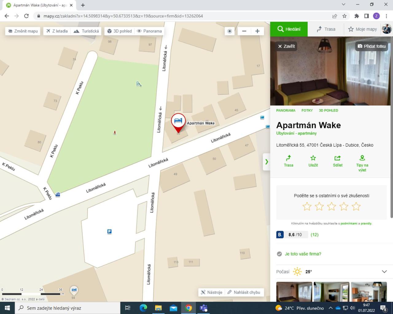 Apartmán Wake u aquaparku