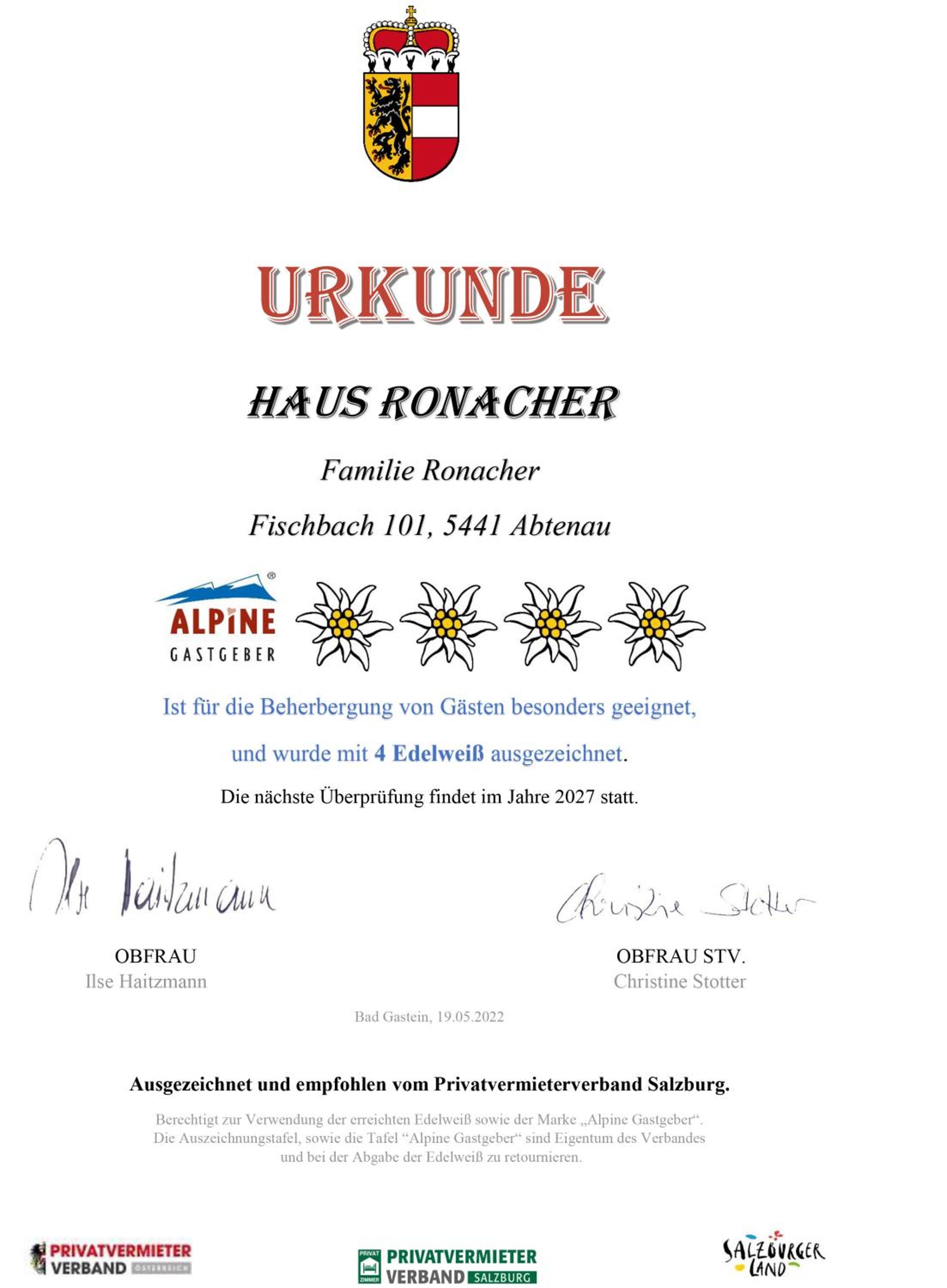 Ferienwohnung Ronacher