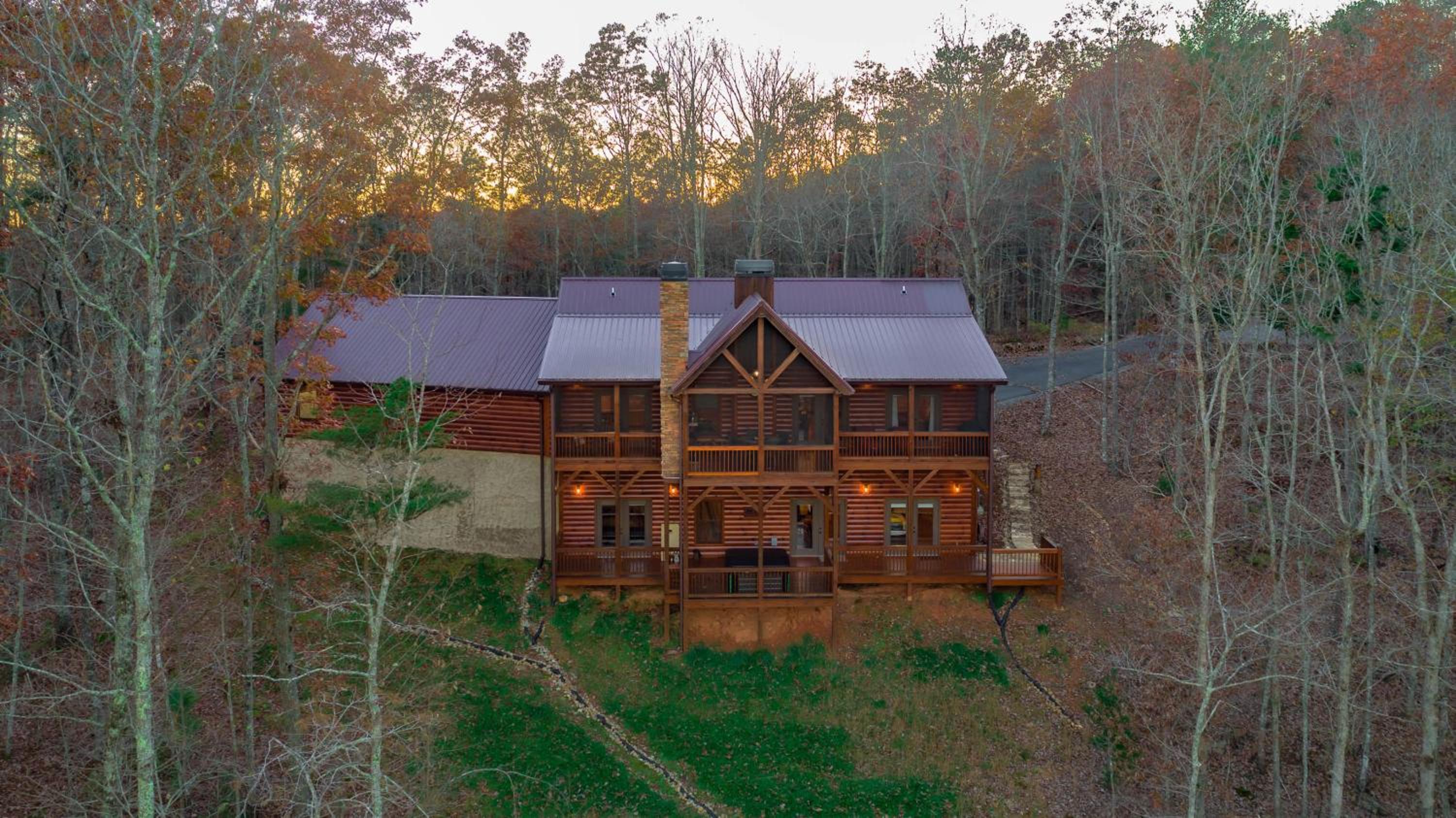 Awe-Inspiring Mountain View - Luxury Cabin with Epic Mountain Views, Hot Tub, Movie Room, Game Room, Library and More