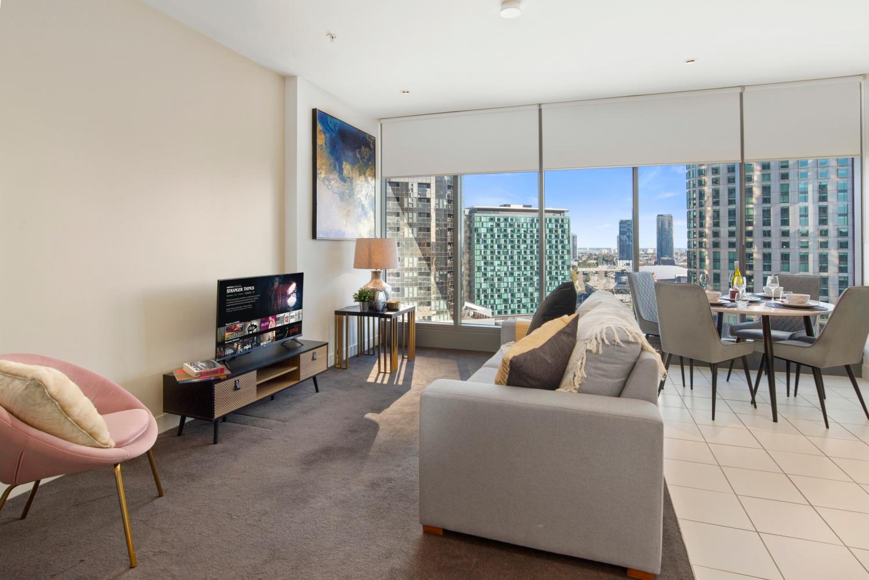 Sophisticated Designer Condo W River & City Views