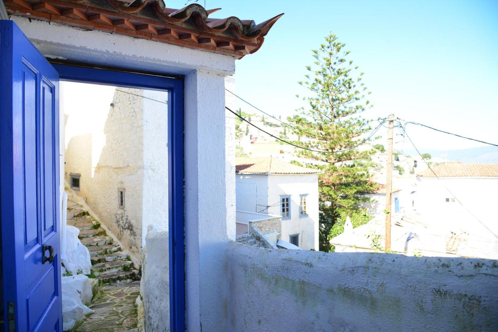 Hydra town, Relaxing patio Panoramic sea view