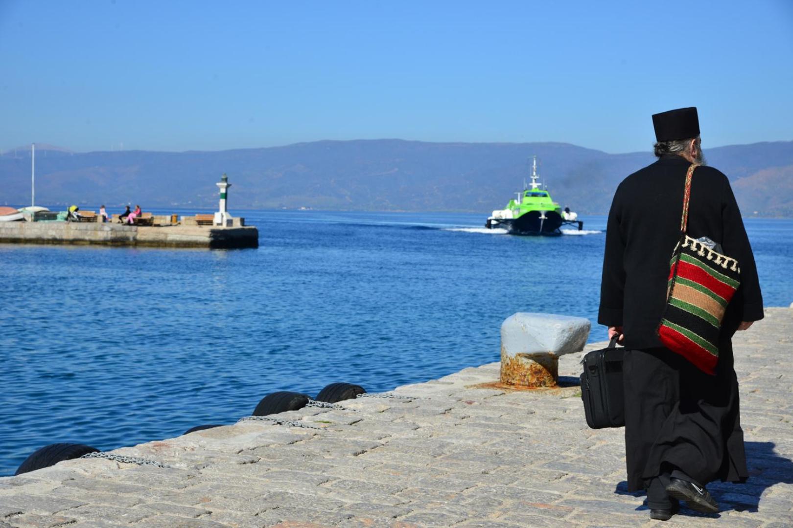 Hydra town, Relaxing patio Panoramic sea view