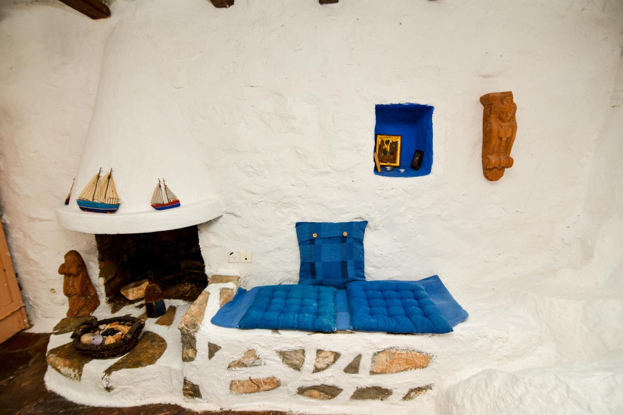 Hydra town, Relaxing patio Panoramic sea view