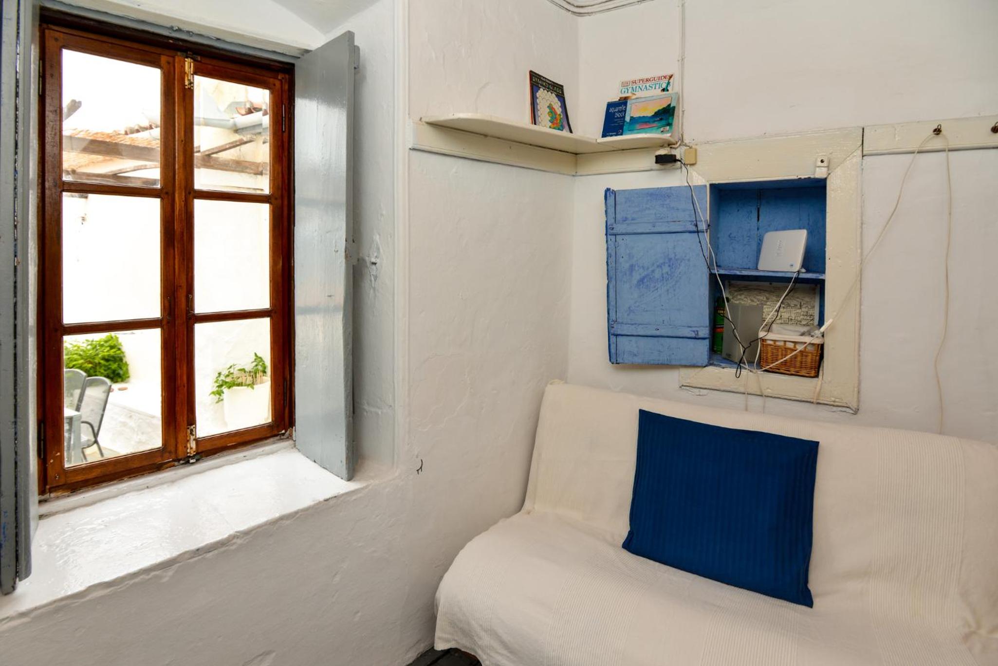 Hydra town, Relaxing patio Panoramic sea view