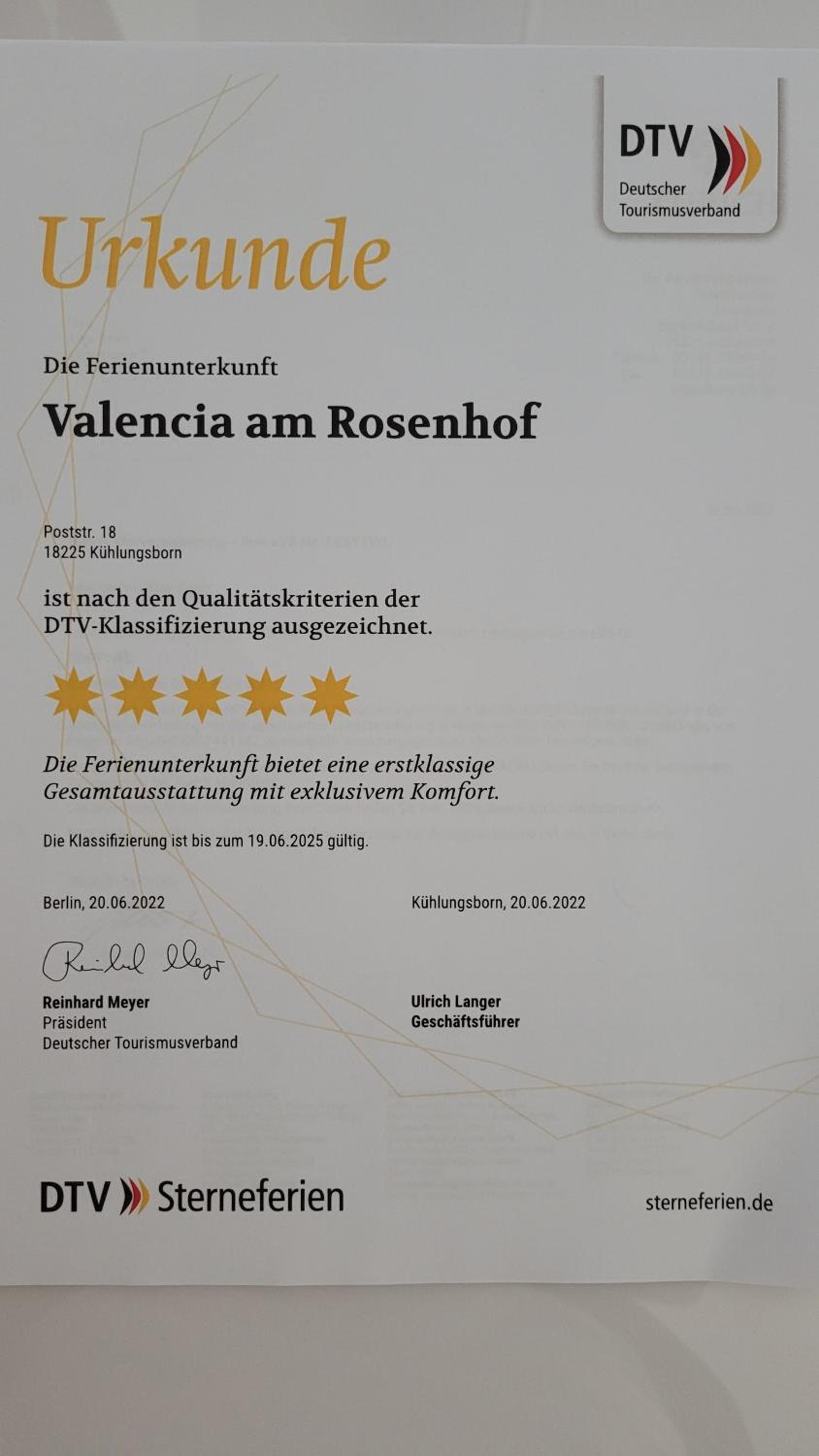 FeWo Valencia Am Rosenhof - 5 Sterne DTV