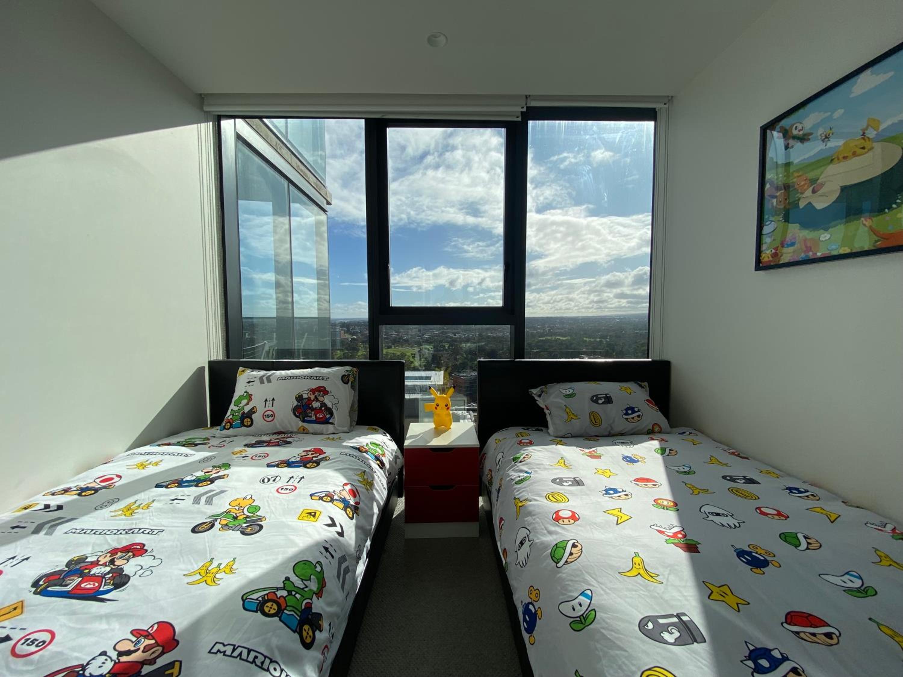 Nintendo Theme-Adelaide CBD-King Bed-Gym-BBQ