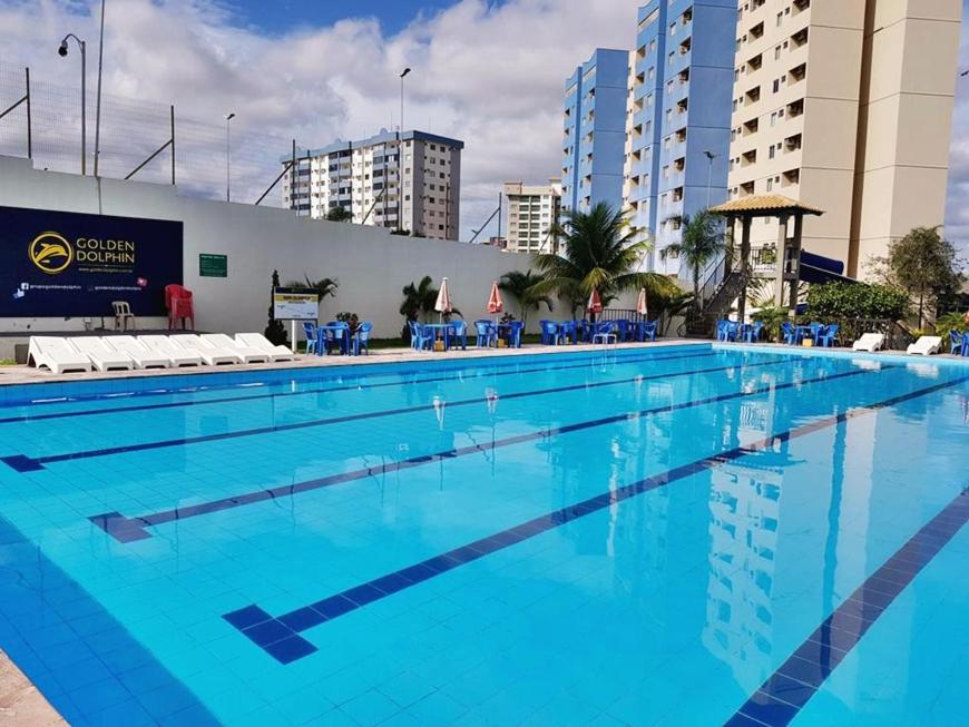 Golden Dolphin Grand Hotel - FLAT Quarto e Sala Com Roupa de Cama e Banho - Piscinas 24h