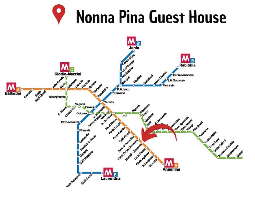 Nonna Pina Guest House [Moderno Appartamento vicino Metro A]Wifi,Netflix