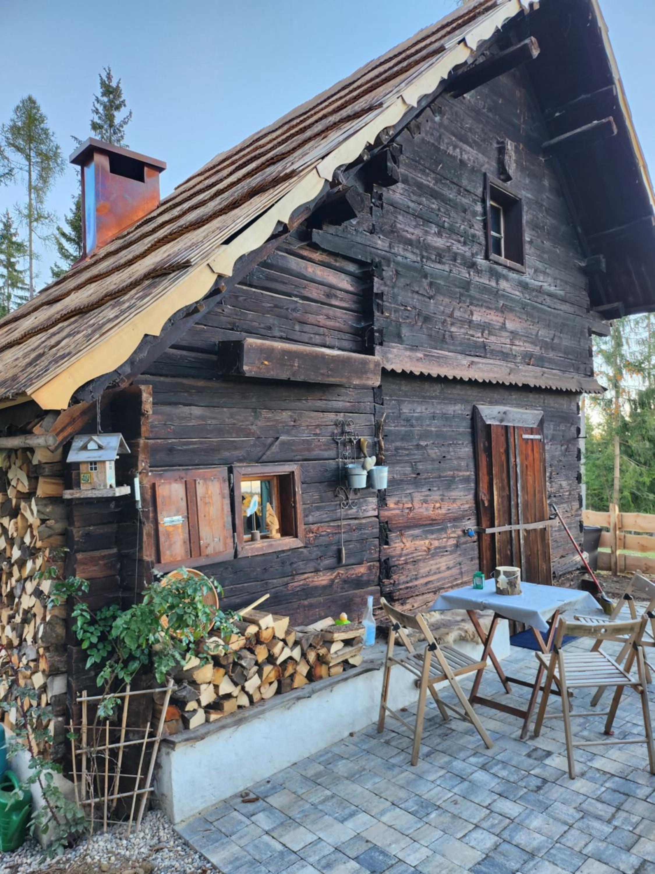 Urige Waldbienenhütte