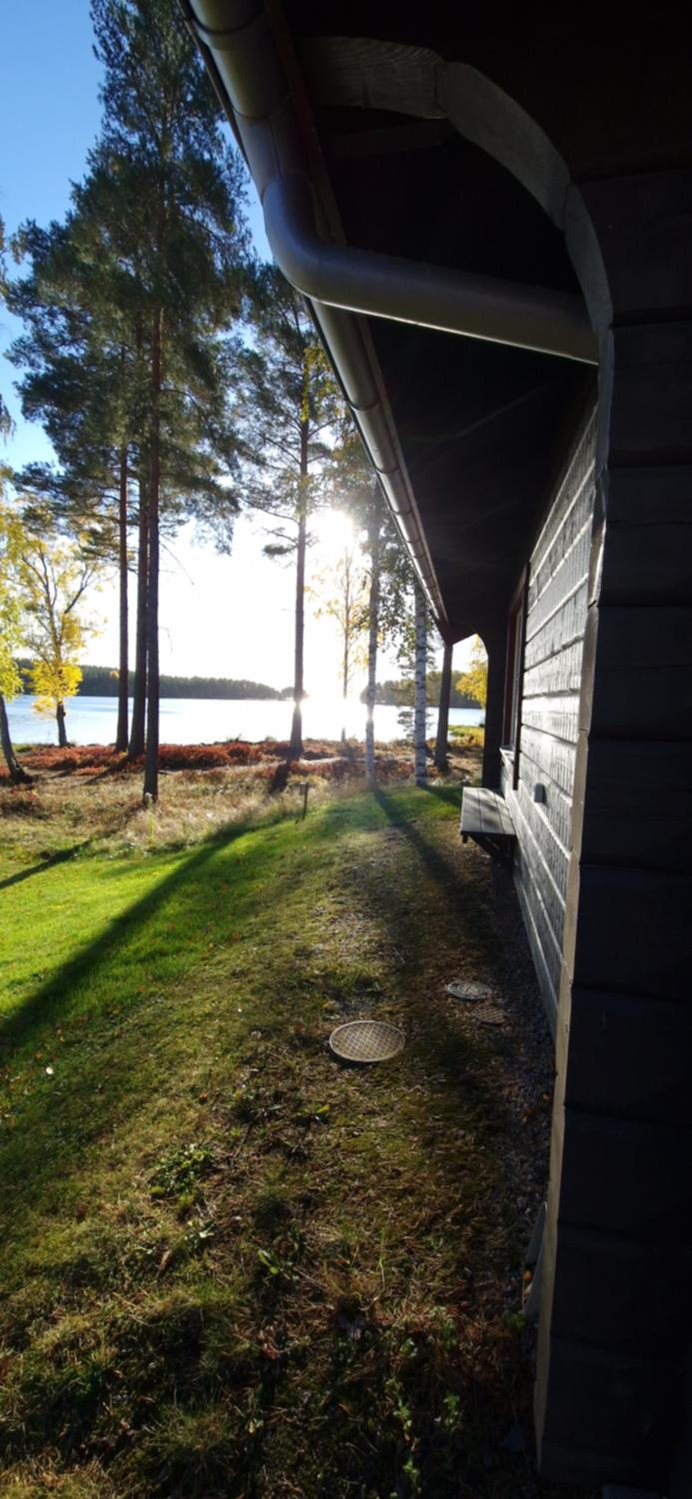 Lakeside log cabin Främby Udde Falun view 2