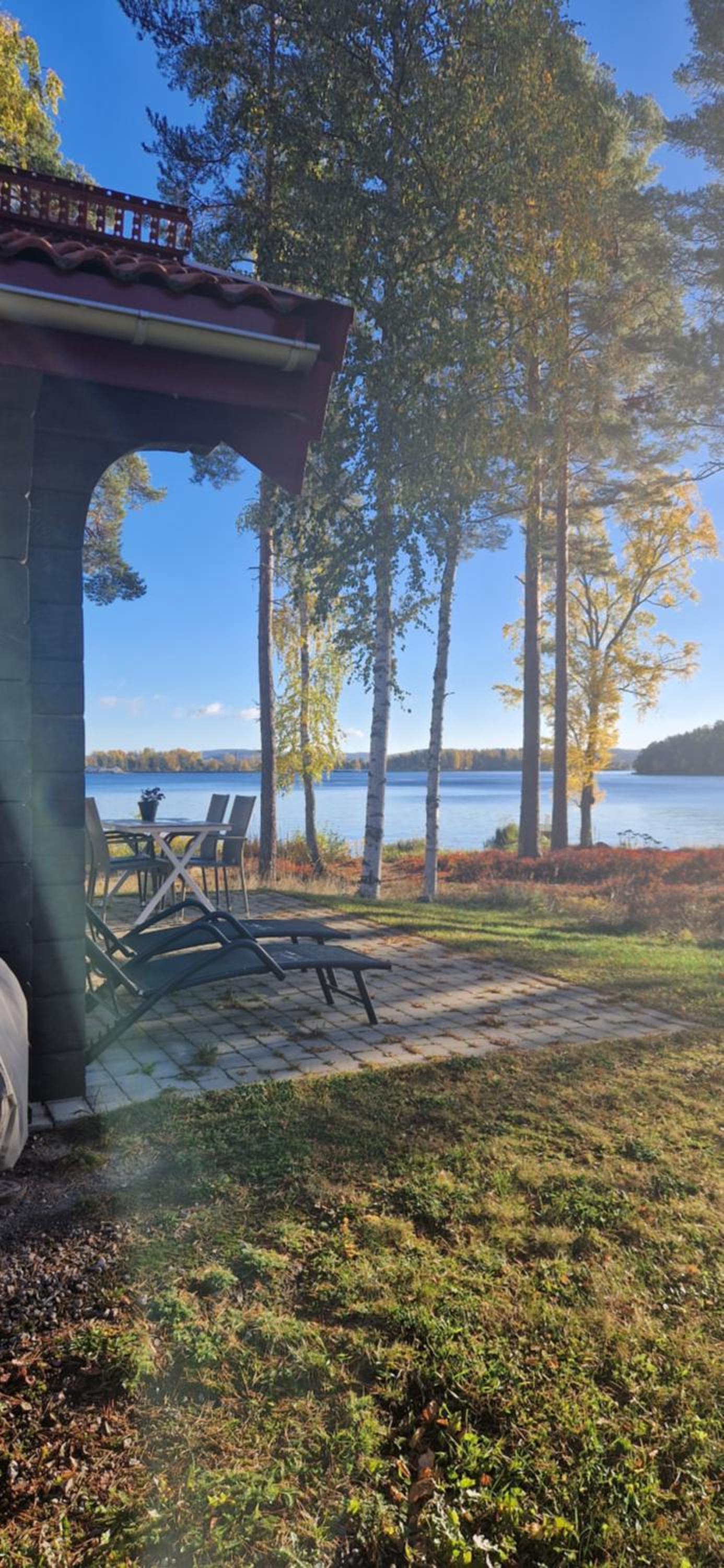 Lakeside log cabin Främby Udde Falun view 3