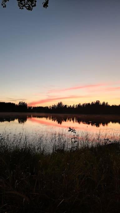 Hirsihuvila yksityisessä niemessä Petäjävedellä
