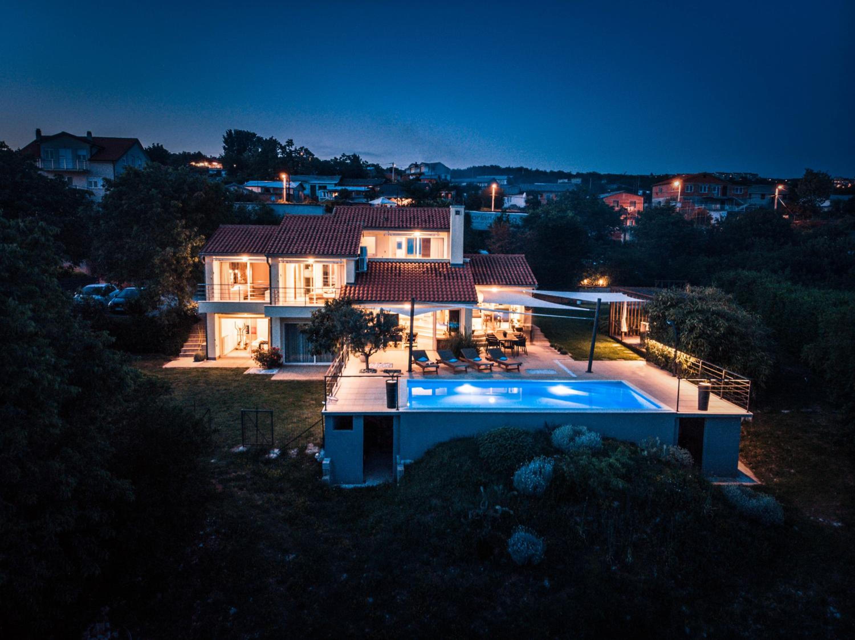 Sea View Villa Morčić with private pool - Rijeka view 3