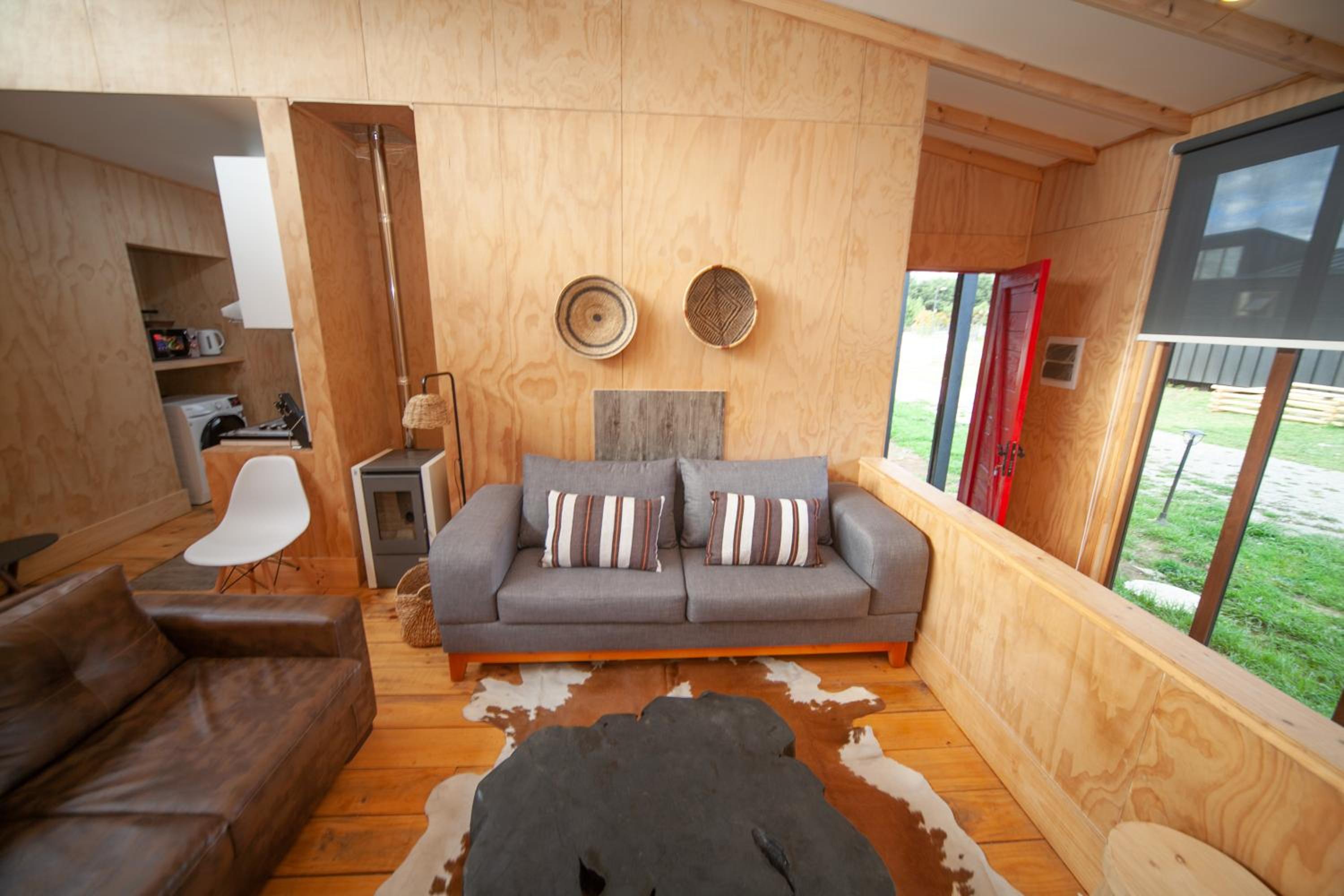 Hermosa cabaña 3, con tres dormitorios y un baño.