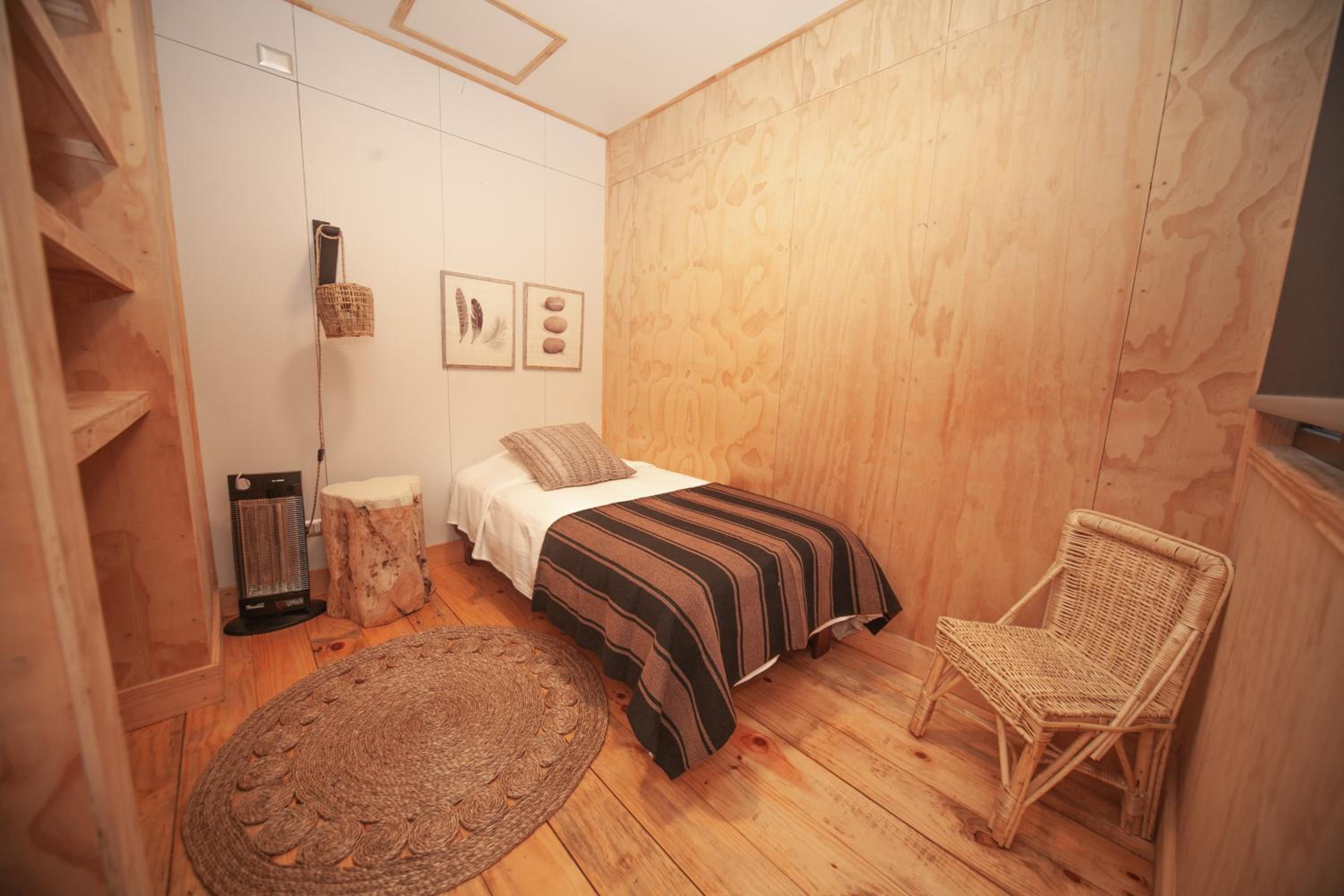 Hermosa cabaña 3, con tres dormitorios y un baño.