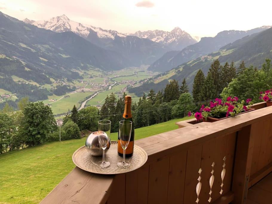 Ferienhaus Zillertal Panorama Blick Balkon Sauna