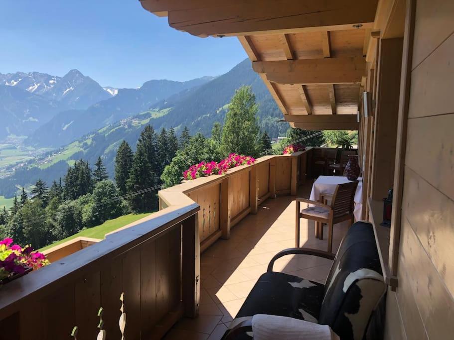 Ferienhaus Zillertal Panorama Blick Balkon Sauna