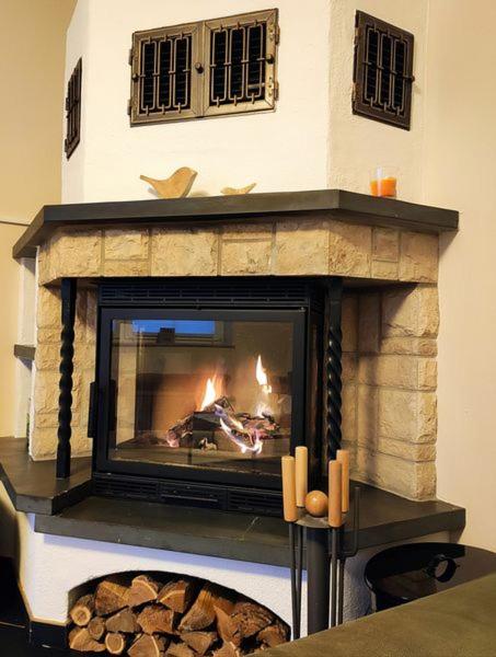 Ferienhaus Blaue Blume mit 11 kW Ladestation, Kamin, Terrasse, eingezäuntem Garten, Sauna, WLAN, Netflix, 2 Hunde willkommen!