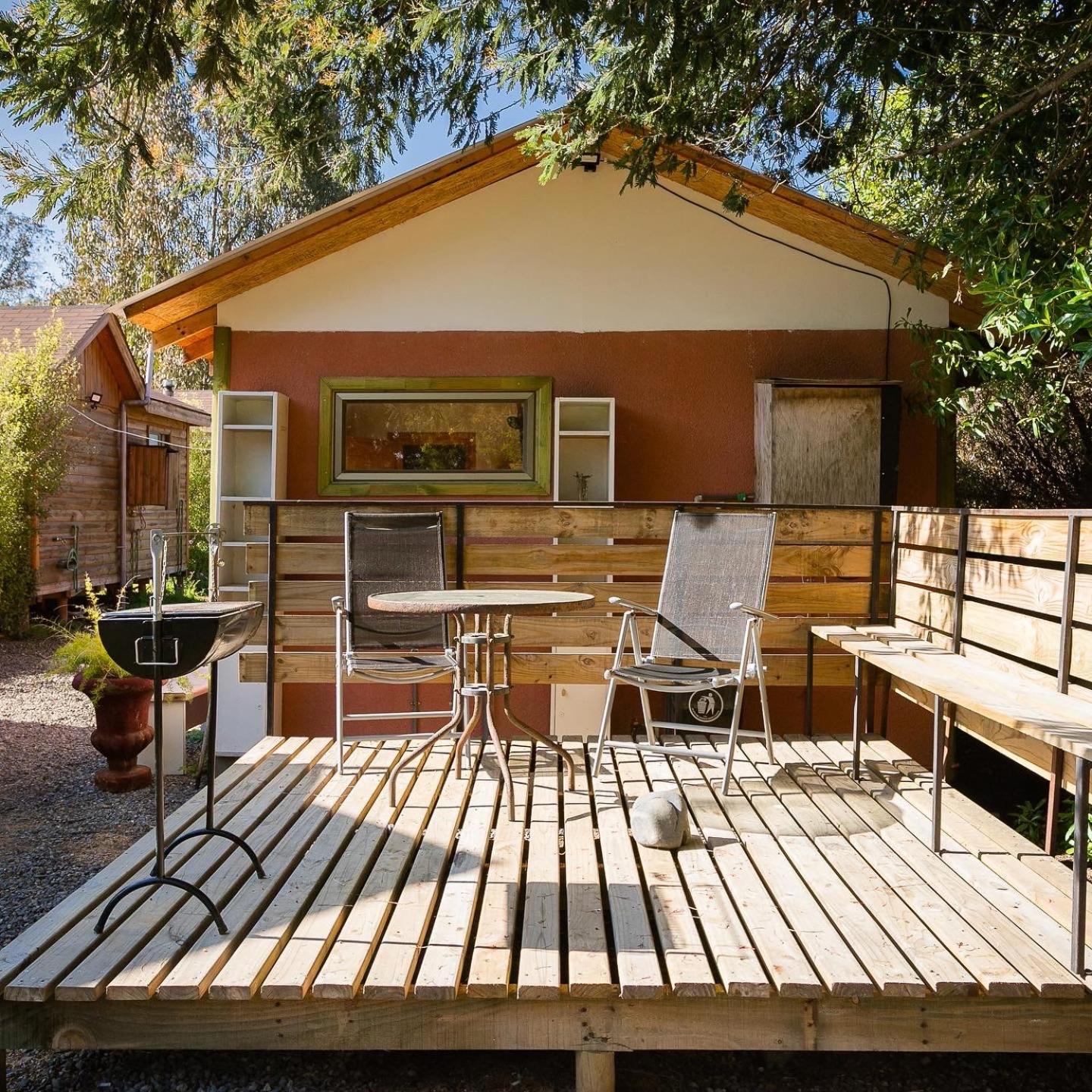 Cabaña en Tunquén con parrilla, fogón, piscina y bosque