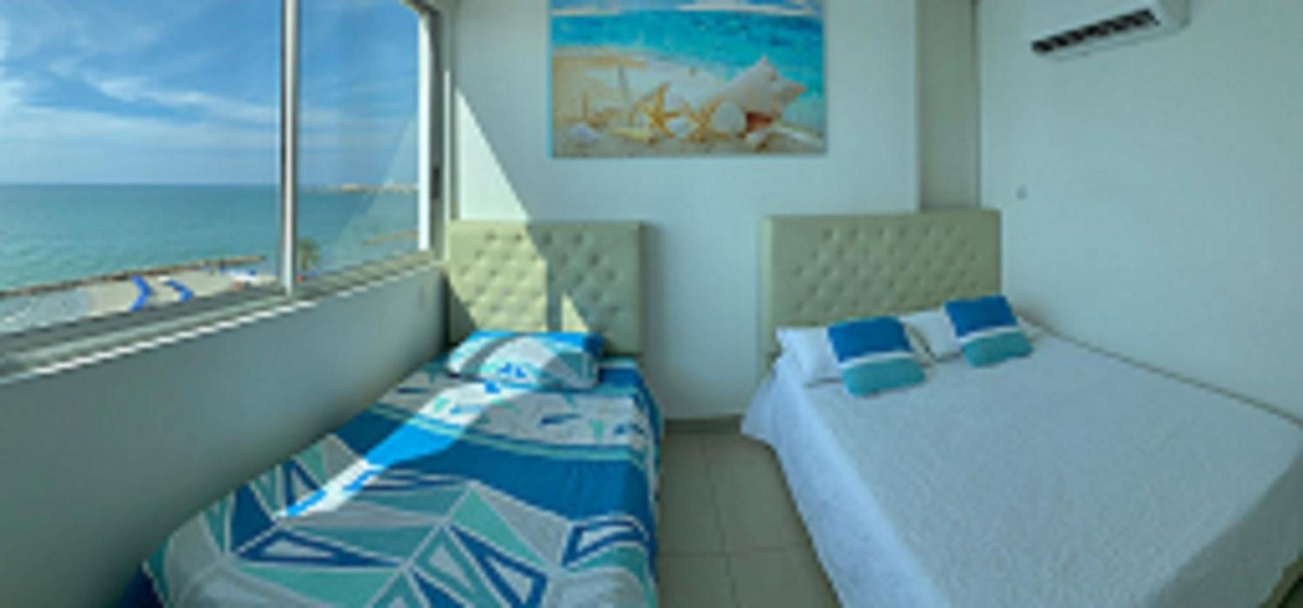2P1-6 Seafront Apartment With Air Conditioning And Pool