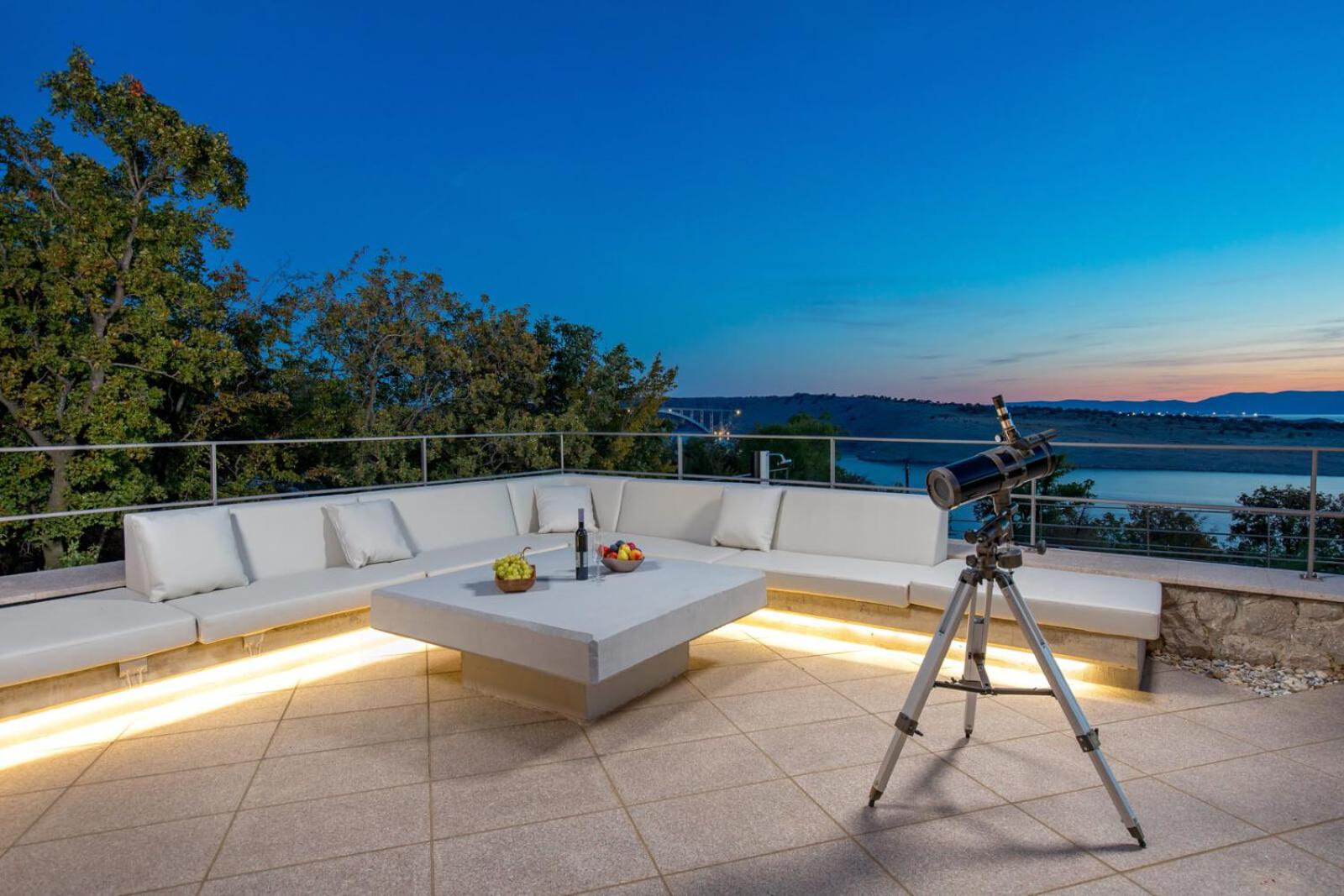 Luxury Villa Oštro with pool & Krk bridge view view 3