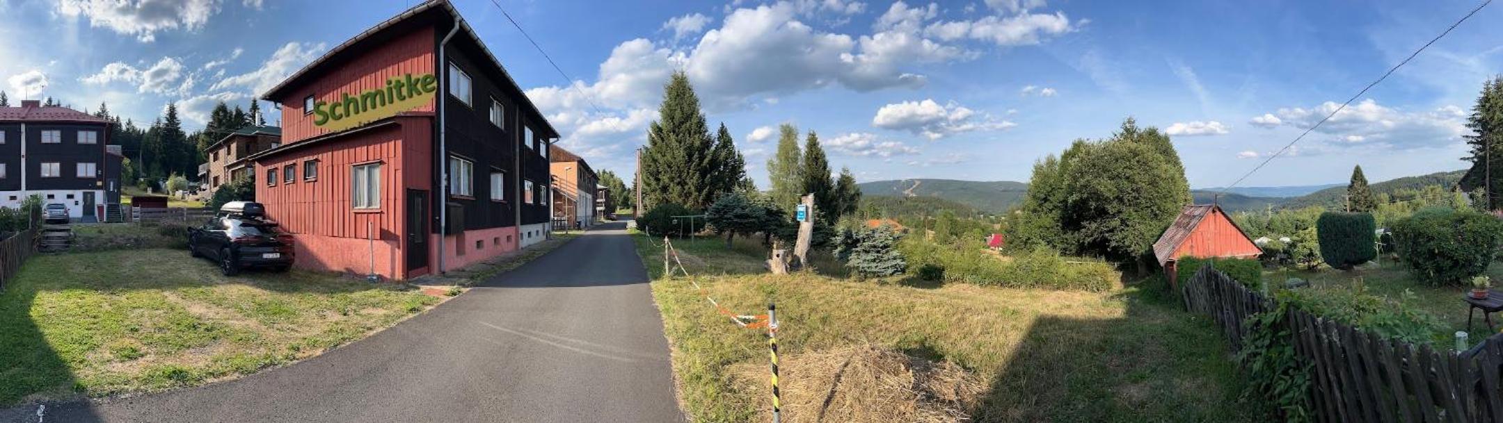 Horská bouda Schmitke výhled Klínovec