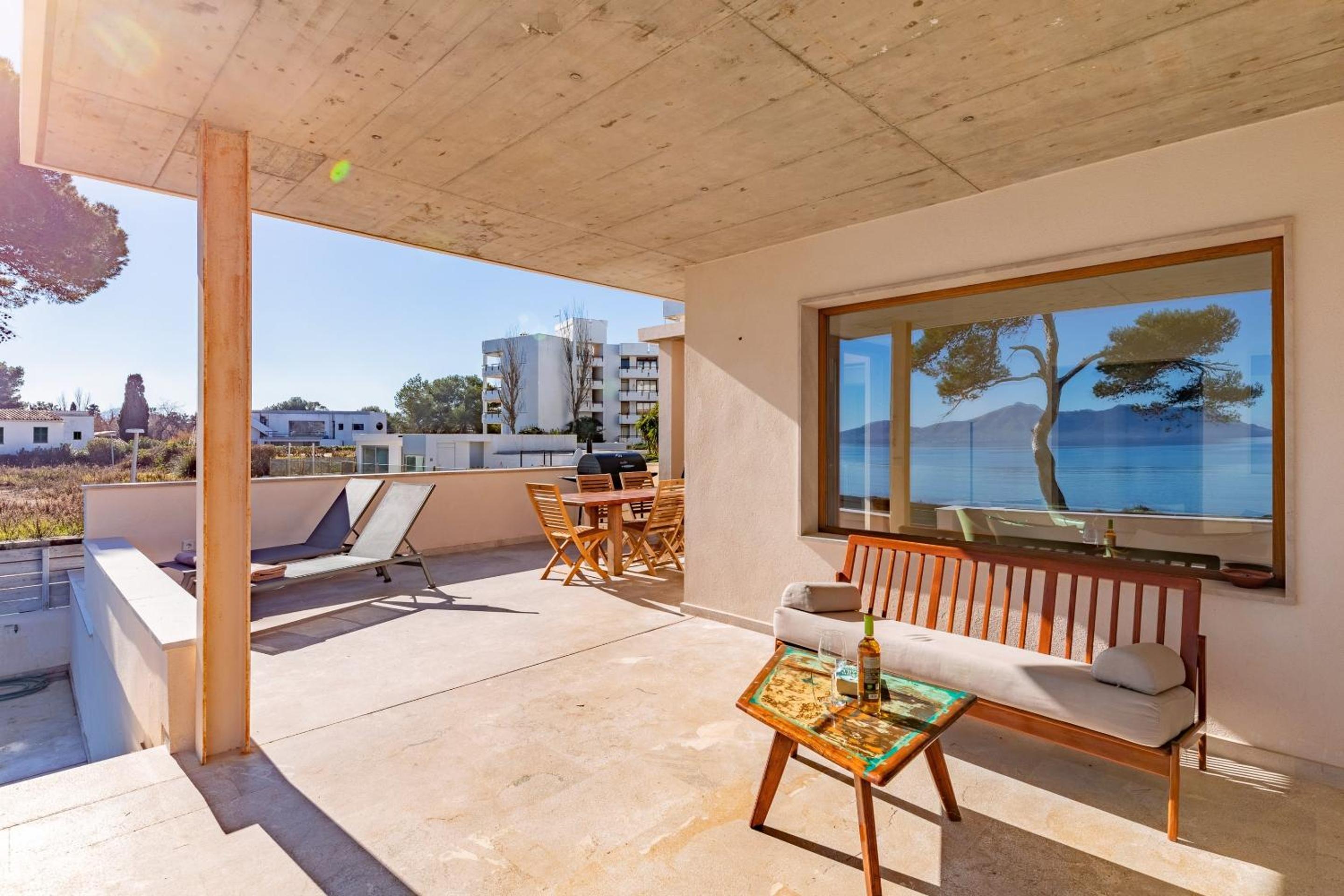 Modern Beachfront Puerto Pollensa House Located directly in front of Beach Private Pool Villa Mar i Pins