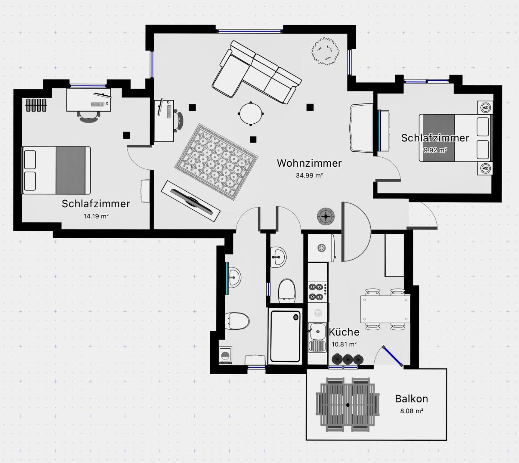 Wölkchen I helle und komfortable Ferienwohnung mit viel Platz zum Wohlfühlen