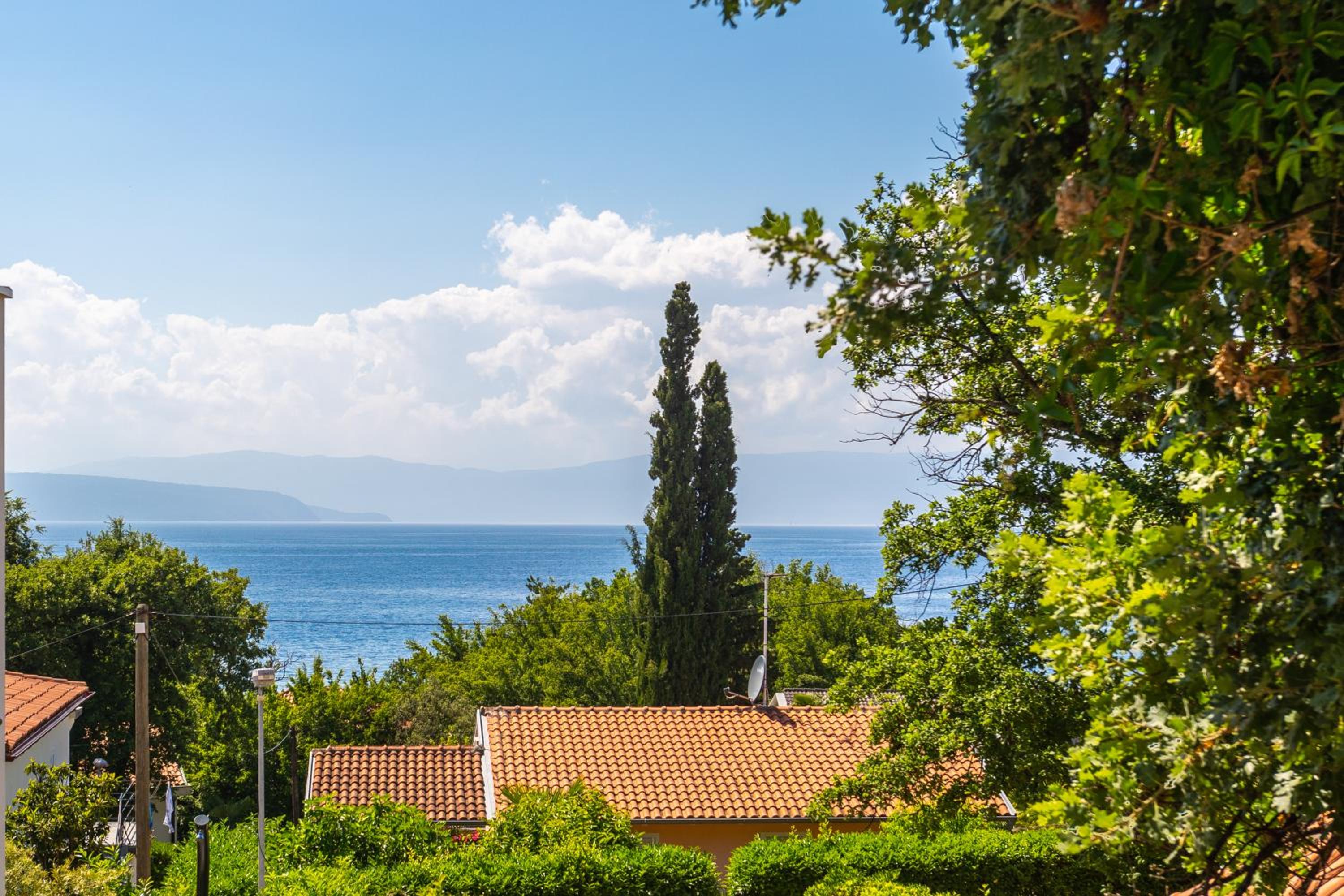 Mediterranean terrace with bbq, swimming pool and sea view