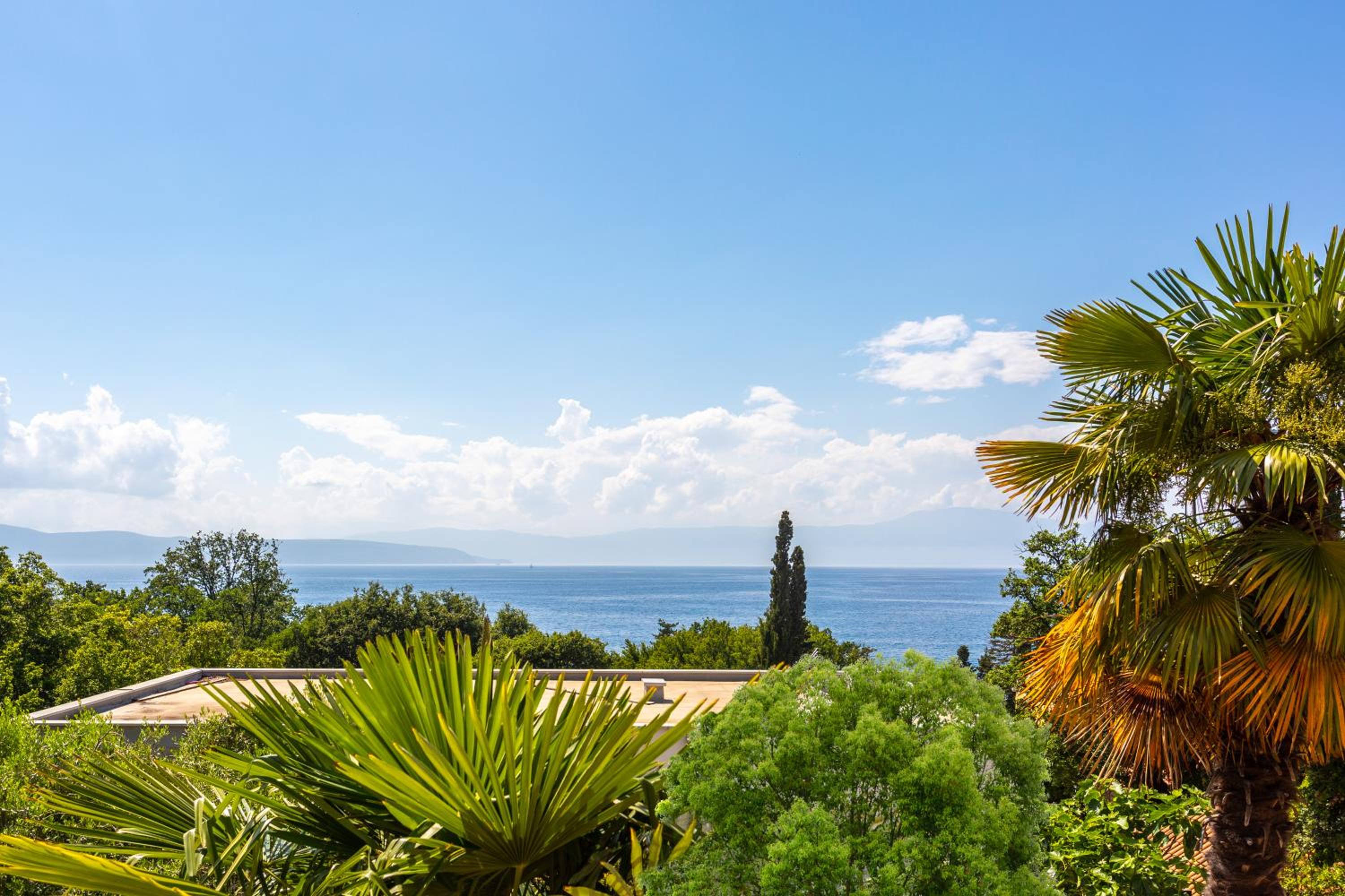 Mediterranean terrace with bbq, swimming pool and sea view
