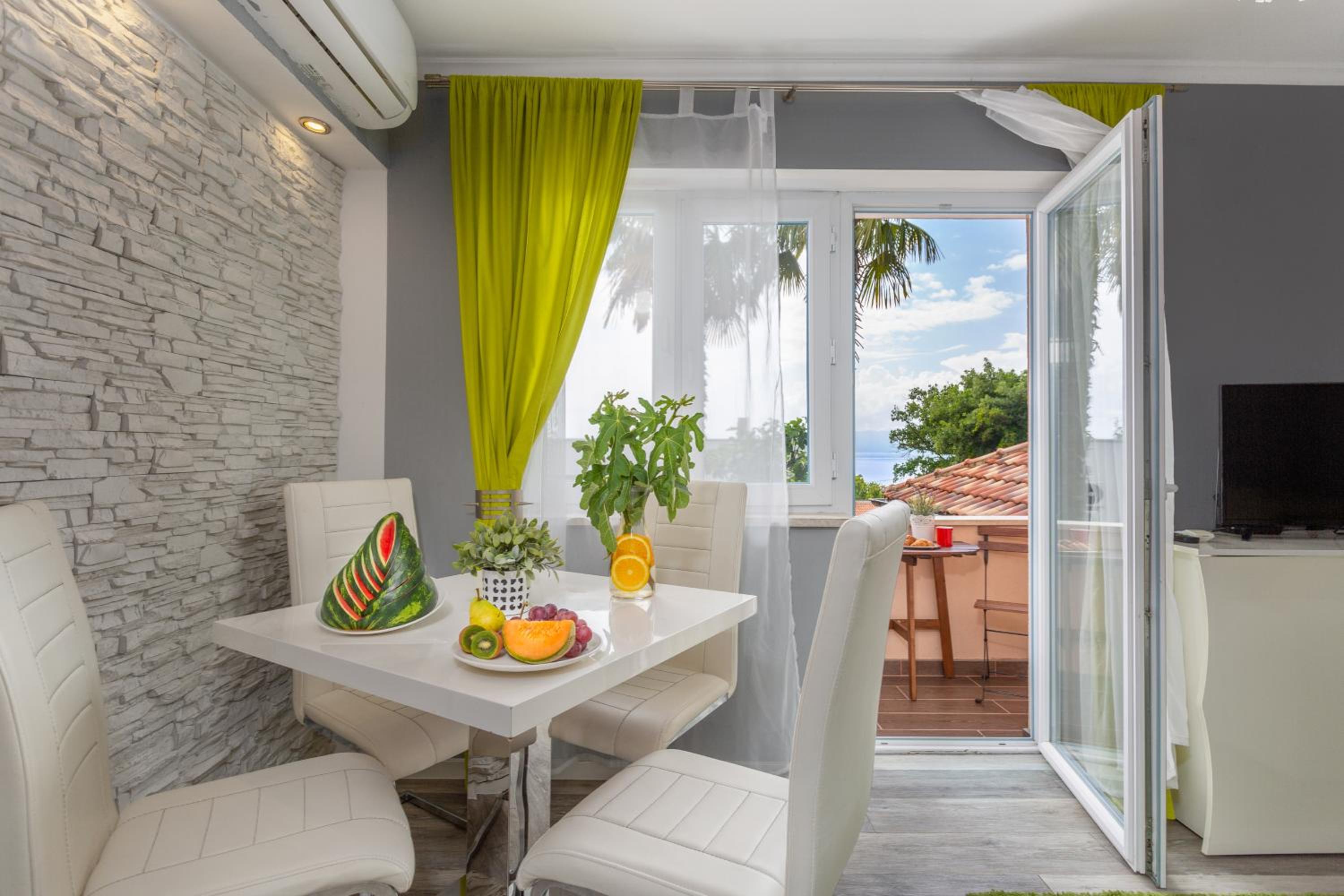 Mediterranean terrace with bbq, swimming pool and sea view