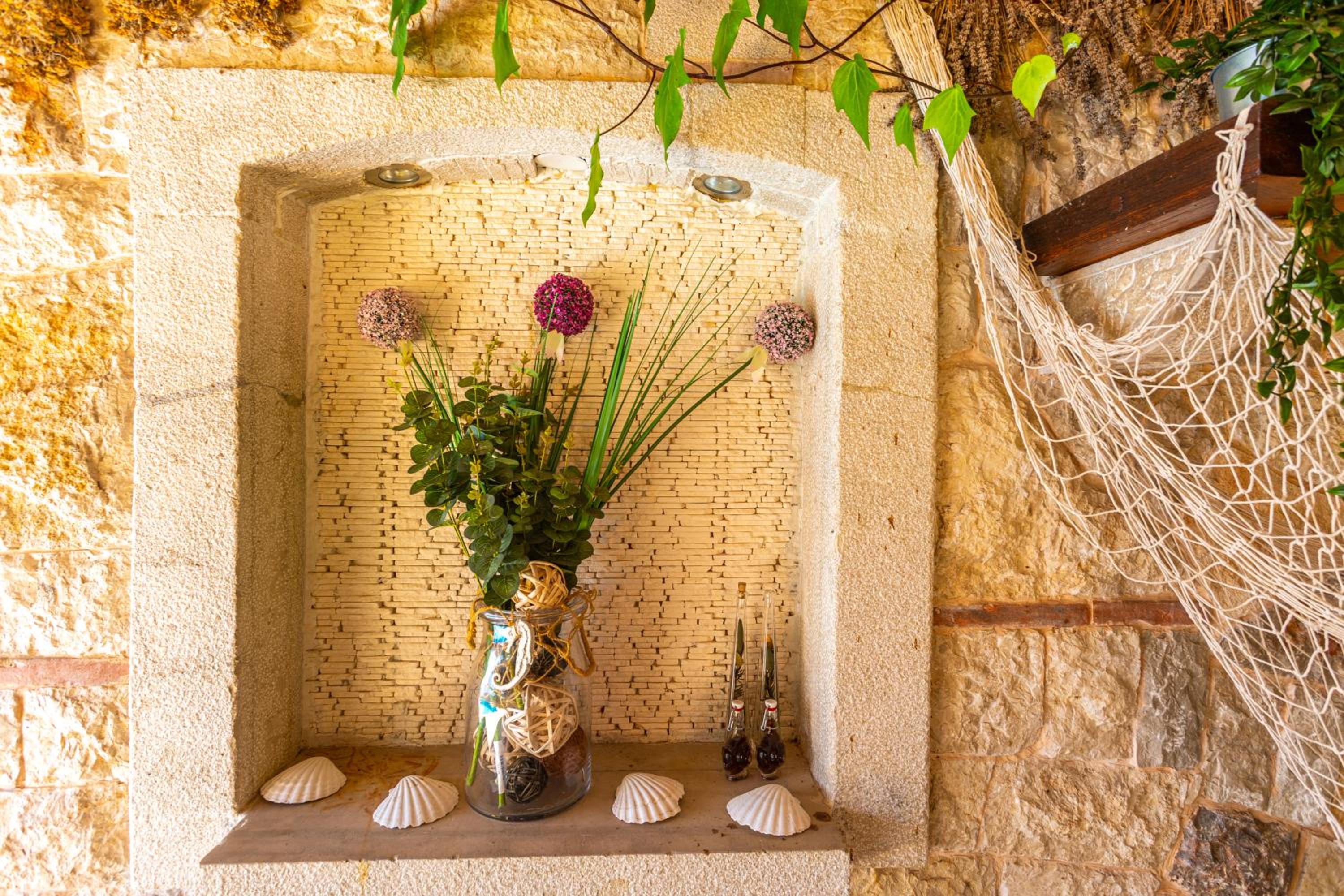 Mediterranean terrace with bbq, swimming pool and sea view